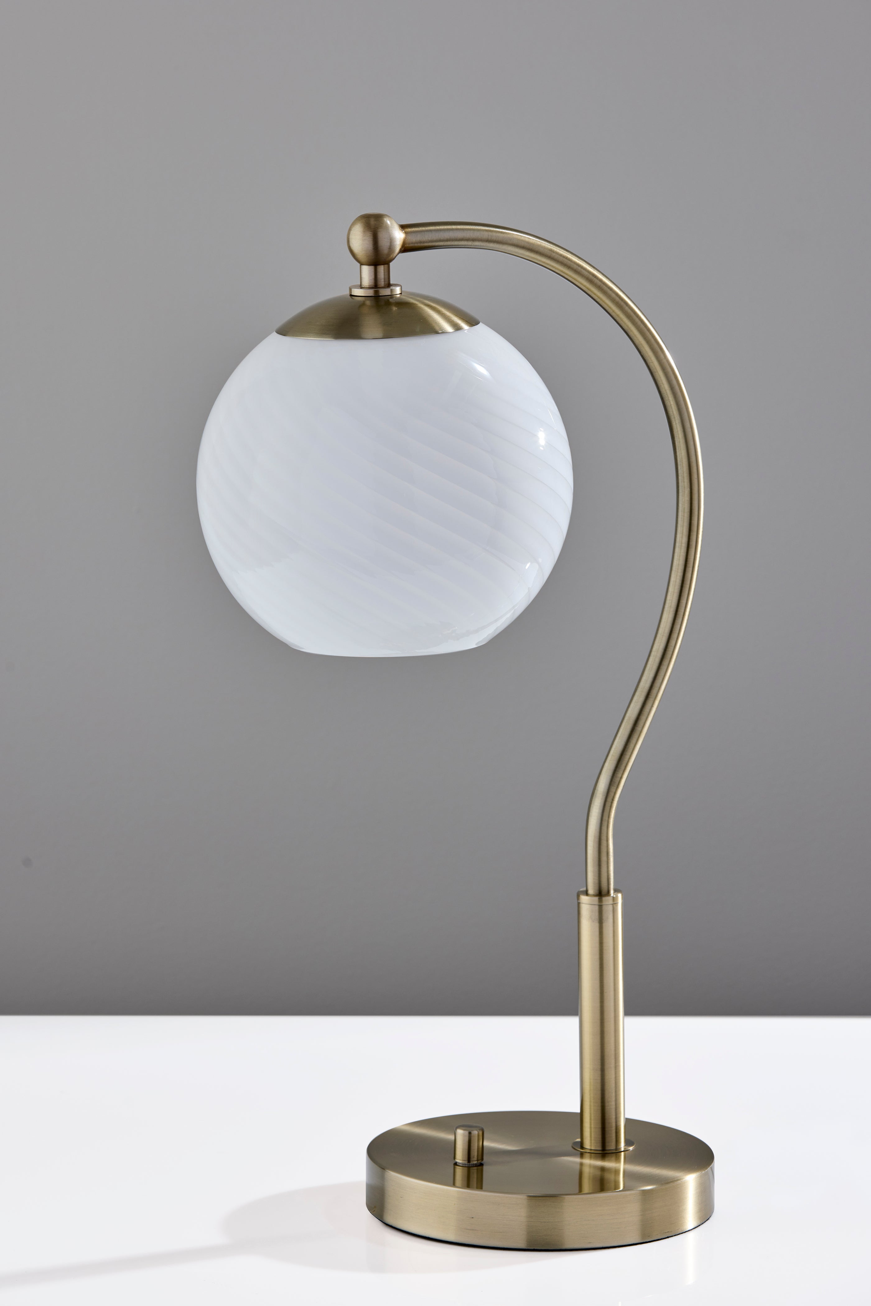 Swirl Pendant Light - Opal Glass Brass-Lighting-DECOROLALA