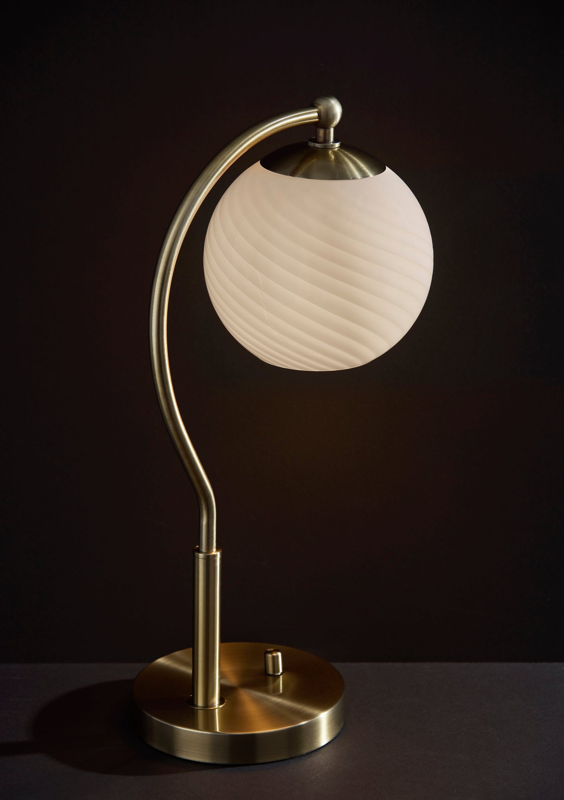 Swirl Pendant Light - Opal Glass Brass-Lighting-DECOROLALA