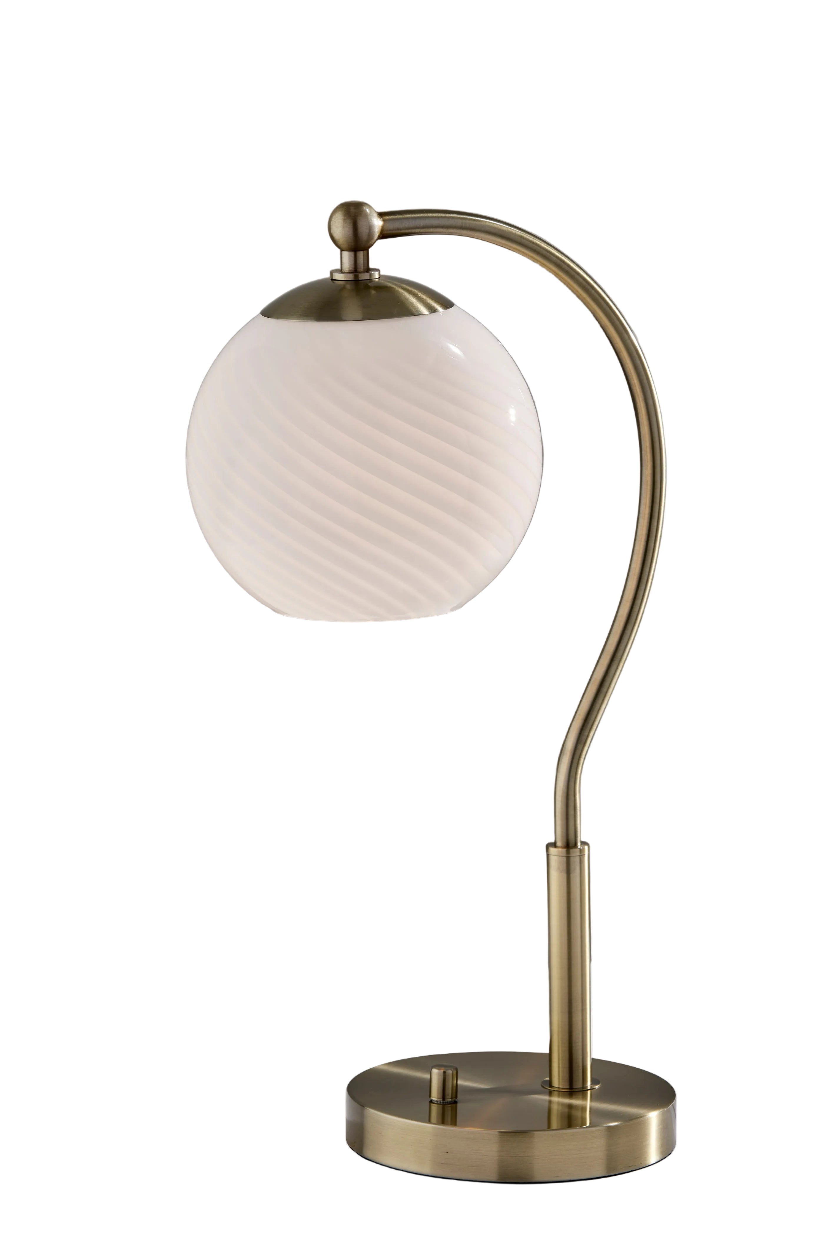 Swirl Pendant Light - Opal Glass Brass-Lighting-DECOROLALA