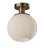 Swirl Wall Lamp Opal Glass Antique Brass-Lighting-DECOROLALA