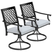 Swivel Rocker Patio Chairs Set of 2 - Black-DECOROLALA