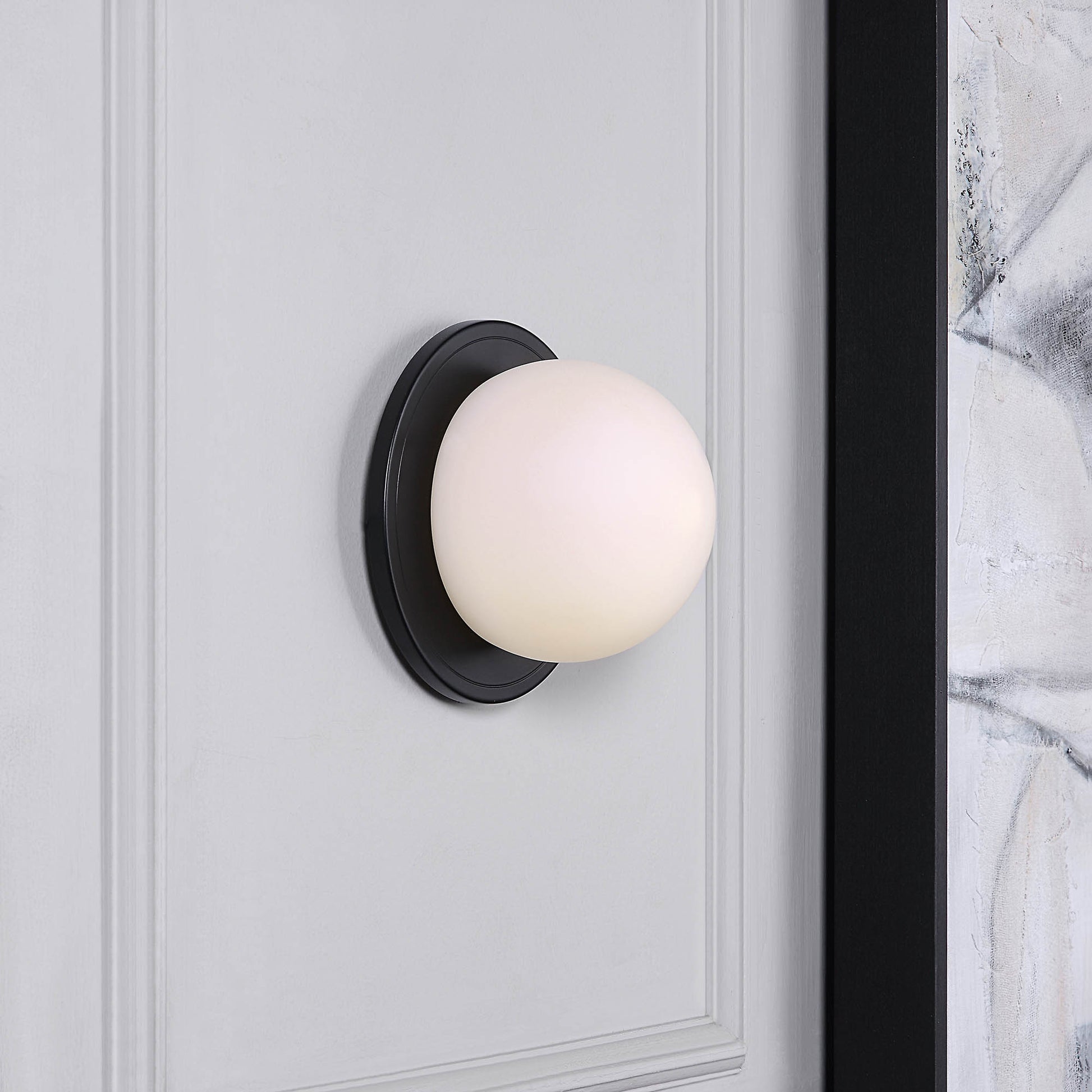 Sybils 6.5" Wall Sconce Matte Black-Wall Sconce-DECOROLALA