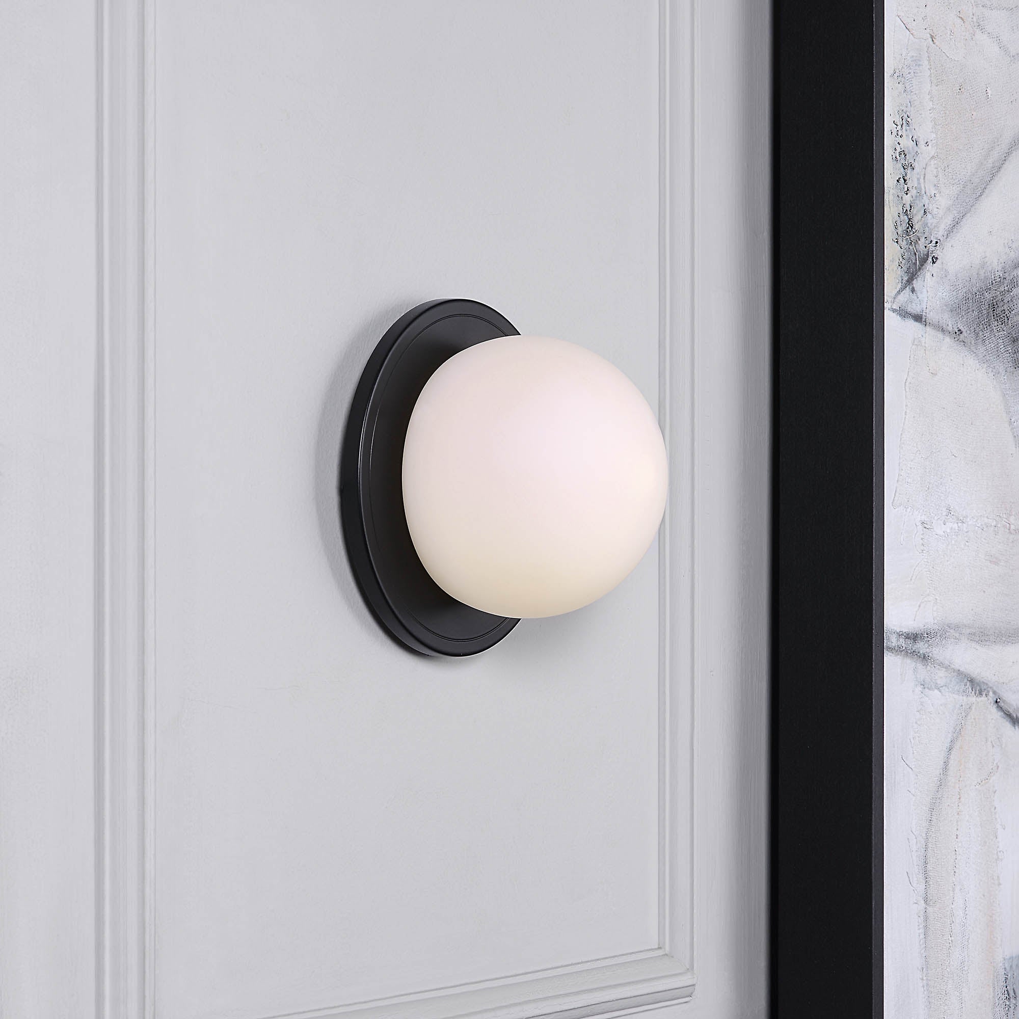 Sybils 6.5" Wall Sconce Matte Black-Wall Sconce-DECOROLALA