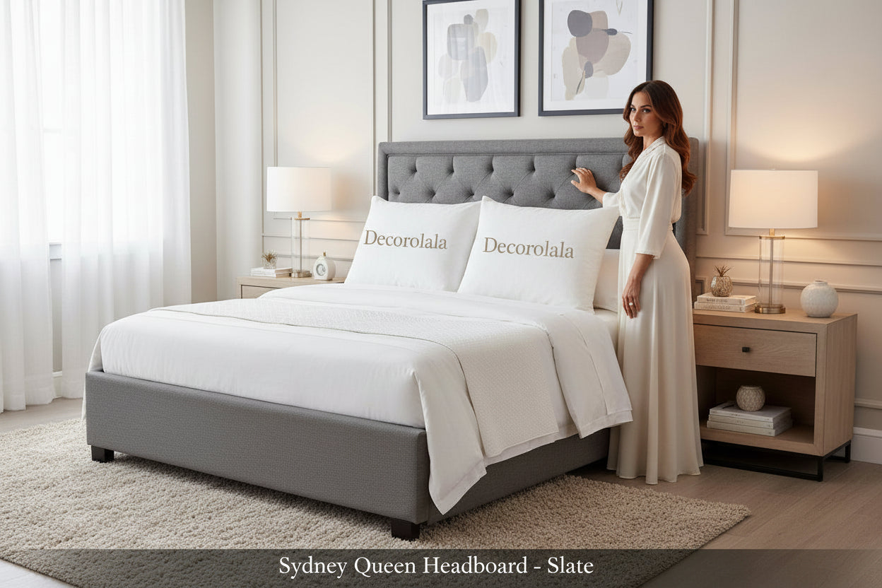 Sydney Queen Headboard - Slate-Bedroom-DECOROLALA