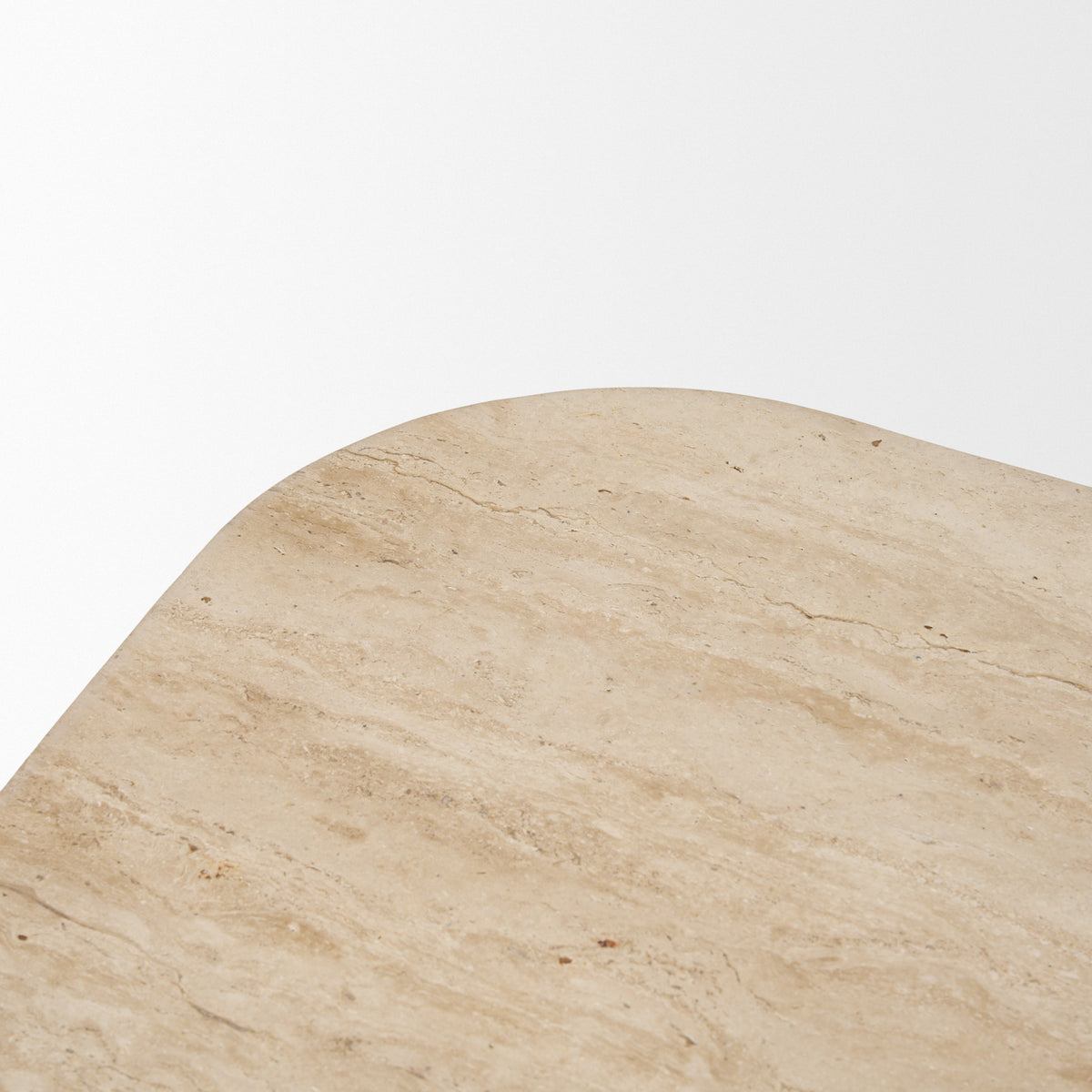 Symona Travertine and Mango Wood Rectangle Coffee Table-Coffee Tables-DECOROLALA