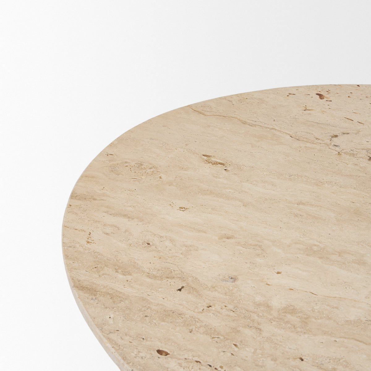 Syona Travertine + Mango Wood leg Oval Coffee table-Coffee Tables-DECOROLALA