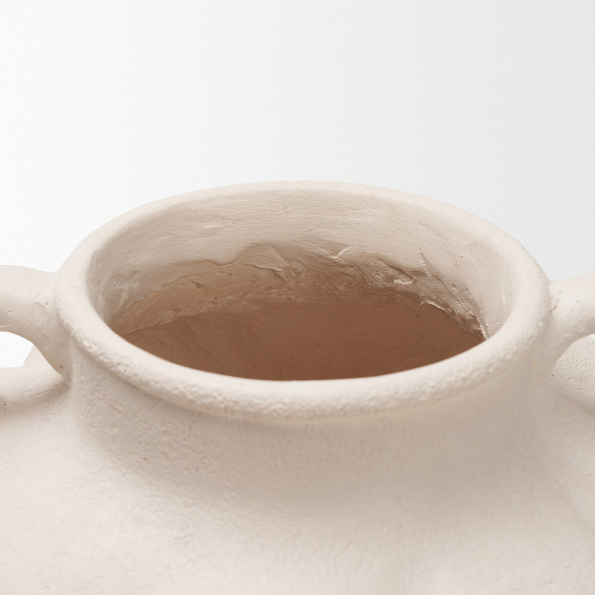 Syros Twisted Small Cream Ceramic Urn Vase-Vase-DECOROLALA