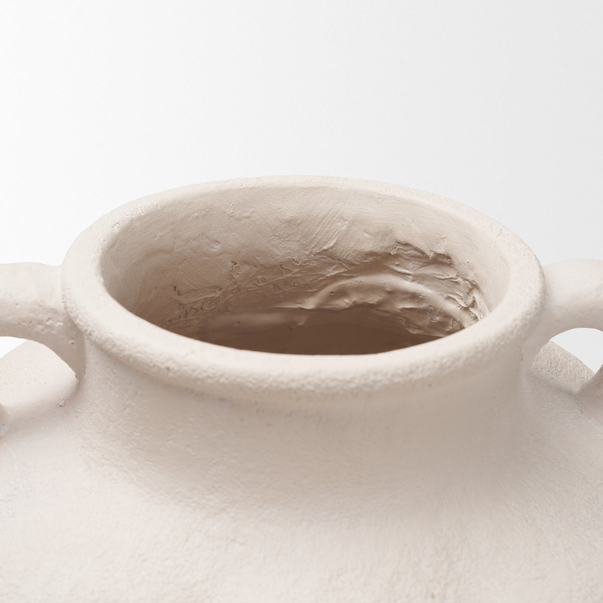 Syros Twisted Tall Cream Ceramic Urn Vase-Vase-DECOROLALA