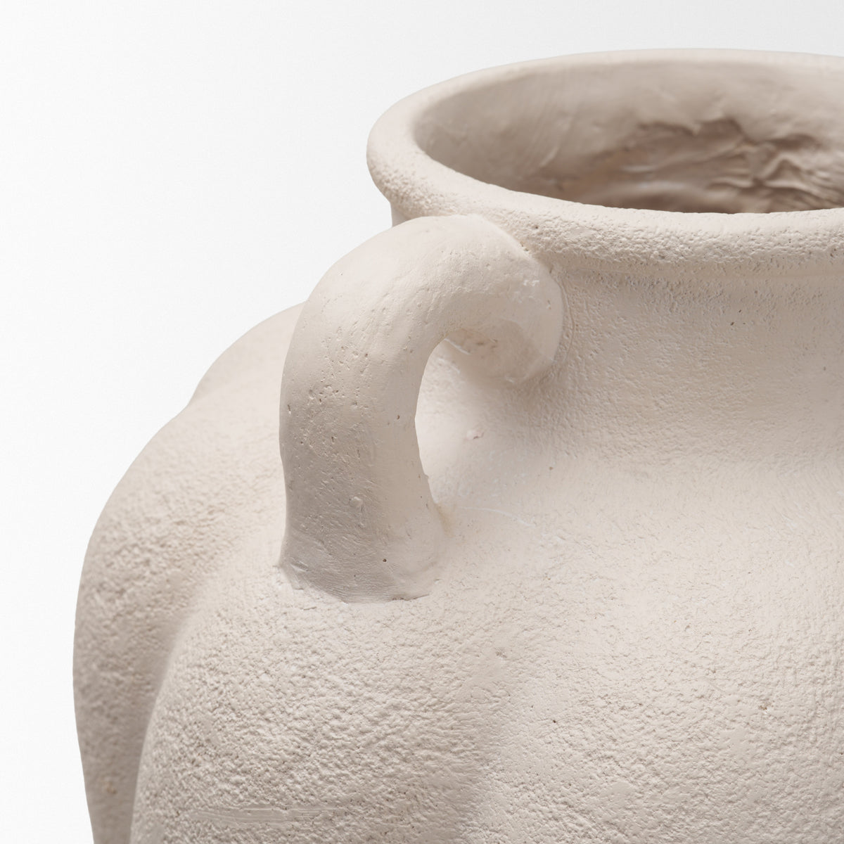 Syros Twisted Tall Cream Ceramic Urn Vase-Vase-DECOROLALA