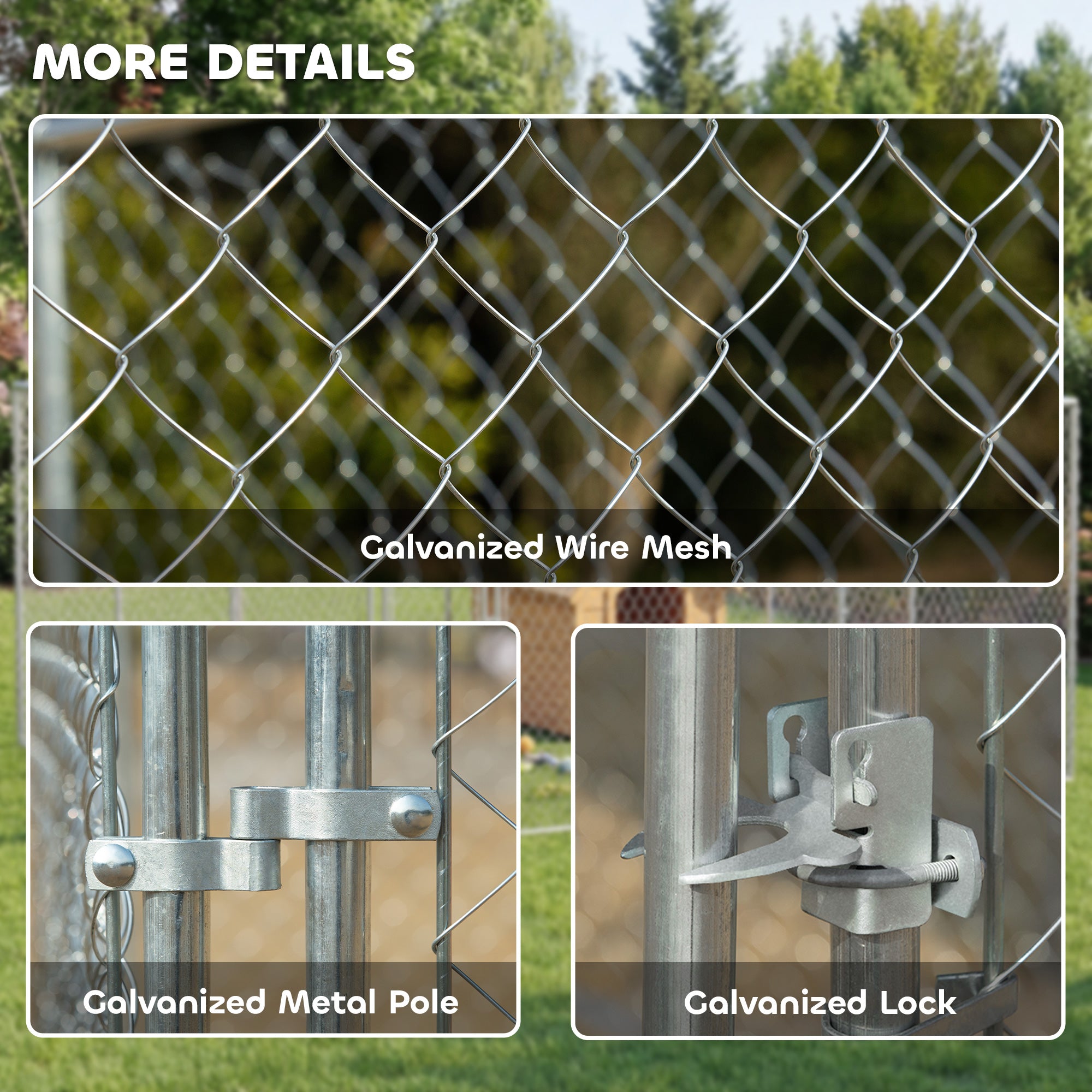 Dog Playpen Outdoor, Walk-in Dog Run Kennel Puppy Exercise Pen Indoor Outdoor with DIY Door and Galvanized Steel Frame