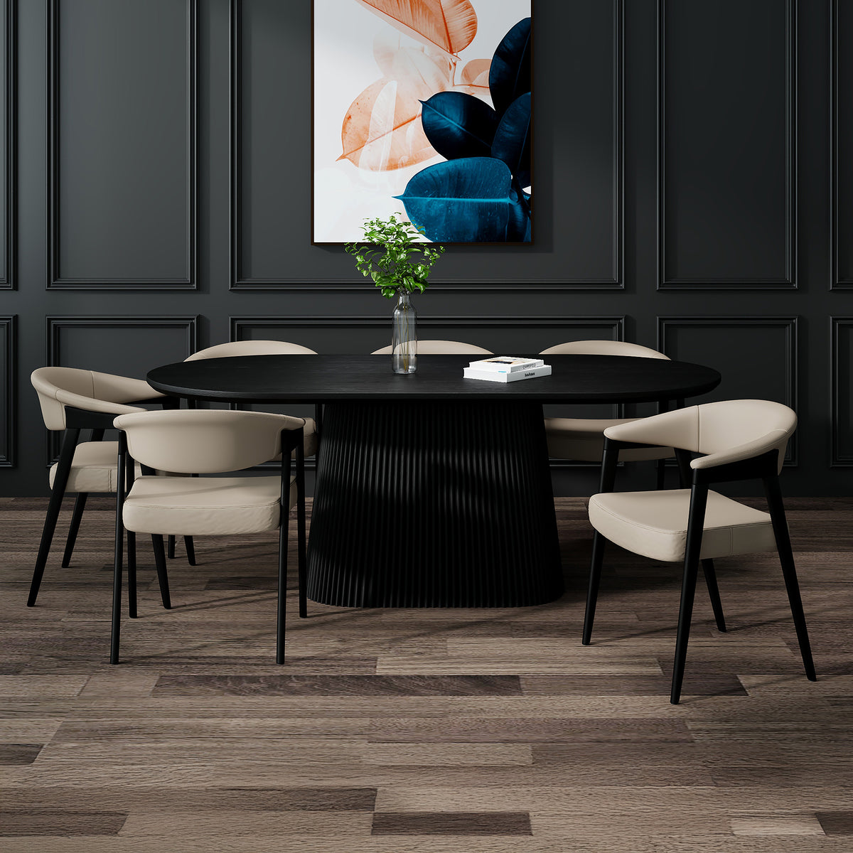 TOVAS OV BLK_BEXLEY MSH-7PC DINING SET-Dining Room Sets-DECOROLALA