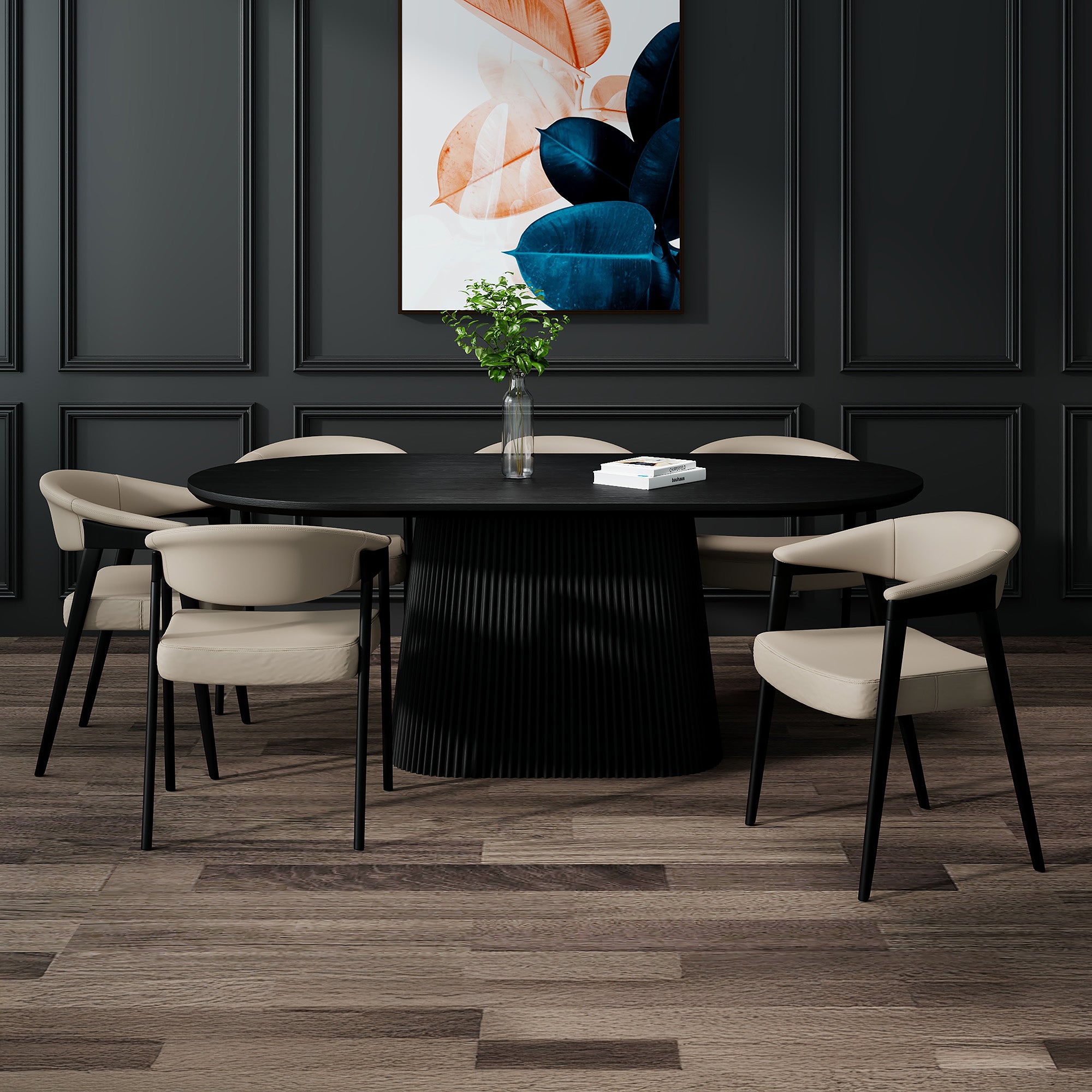 TOVAS OV BLK_BEXLEY MSH-7PC DINING SET-DECOROLALA