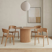 TOVAS RND NAT_ELIAS NAT-5PC DINING SET-Dining Set-DECOROLALA