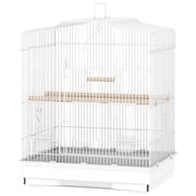 23" Bird Cage, Finches Canaries, Parrot Cage with Doors Perches, 2 Feeder Pet Supplies, White