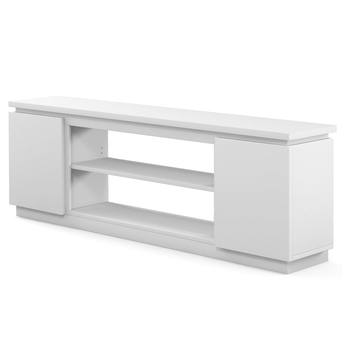 TV Cabinet with 3 Adjustable Shelves and Anti-Tipping Kits for TVs up to 80 Inch-White-Entertainment Centers & TV Stands-DECOROLALA