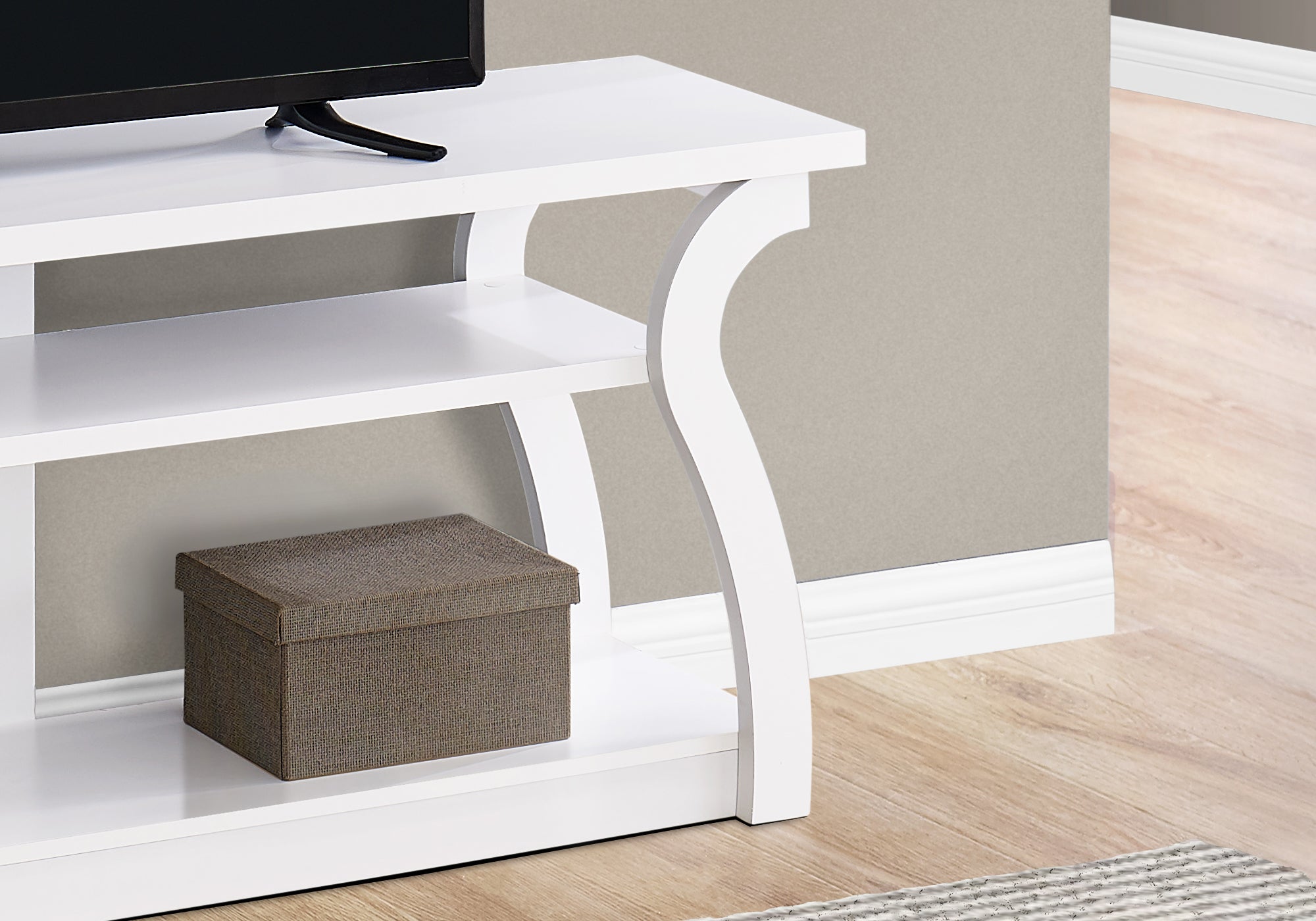 TV STAND - 60"L / WHITE-Tv Stand-DECOROLALA