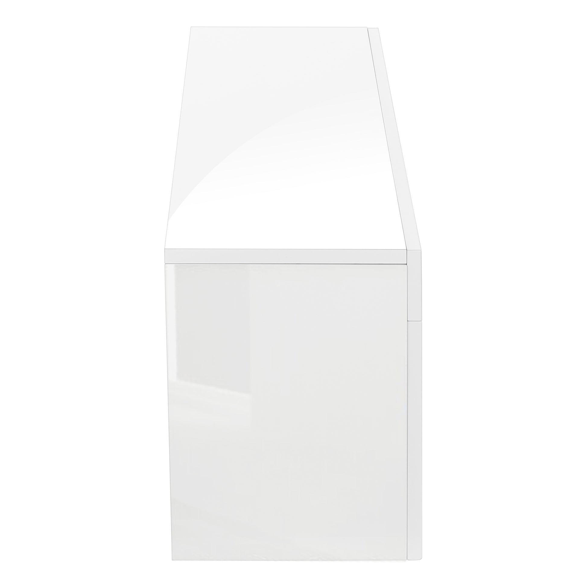 TV STAND - 63"L / HIGH GLOSSY WHITE WITH TEMPERED GLASS-Tv Stand-DECOROLALA