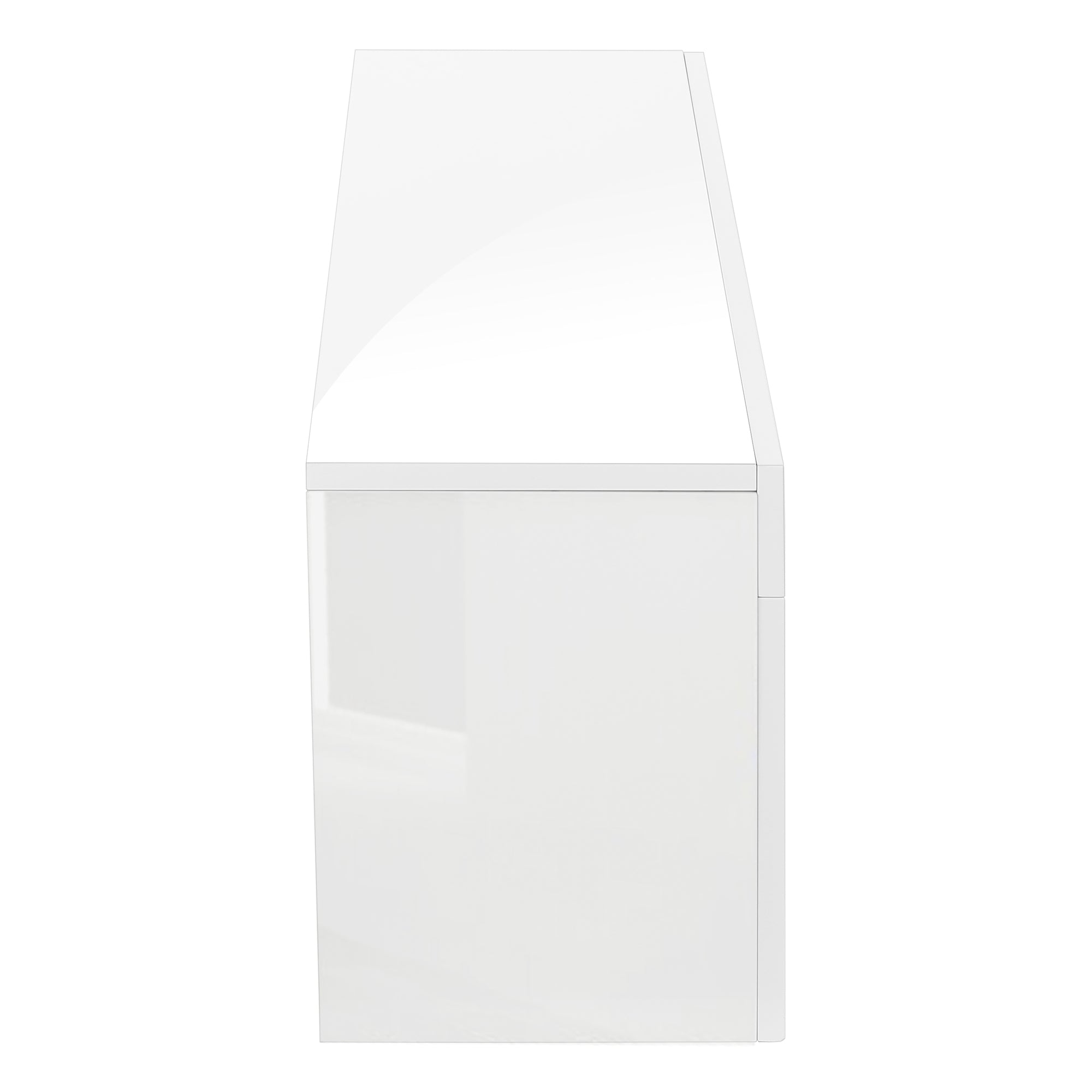 TV STAND - 63"L / HIGH GLOSSY WHITE WITH TEMPERED GLASS-Tv Stand-DECOROLALA