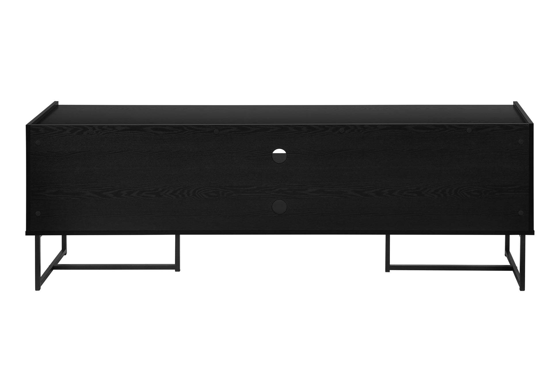 TV STAND - 72"L / BLACK / METAL WITH 2 WOOD-LOOK DOORS-Tv Stand-DECOROLALA
