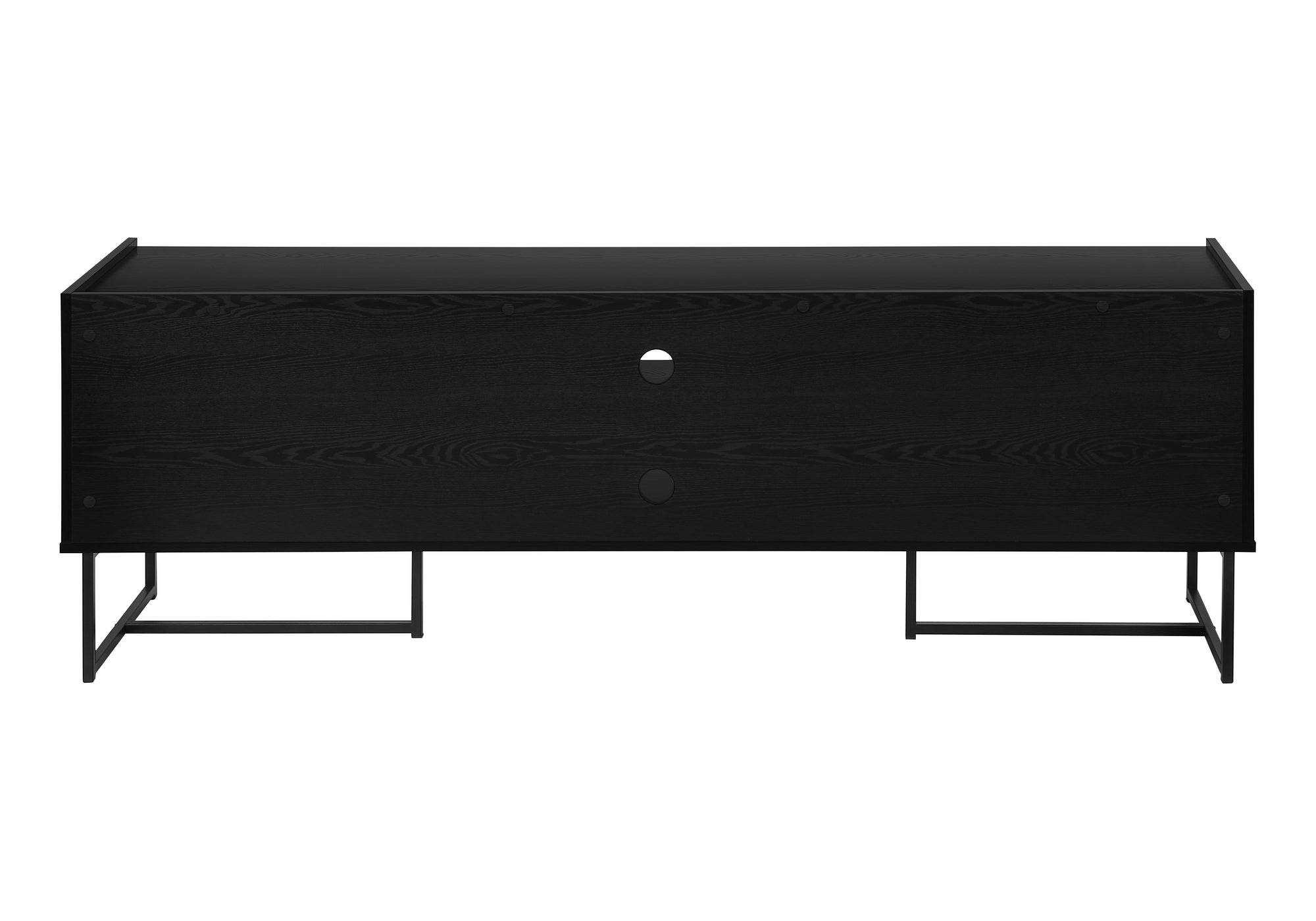 TV STAND - 72"L / BLACK / METAL WITH 2 WOOD-LOOK DOORS-Tv Stand-DECOROLALA