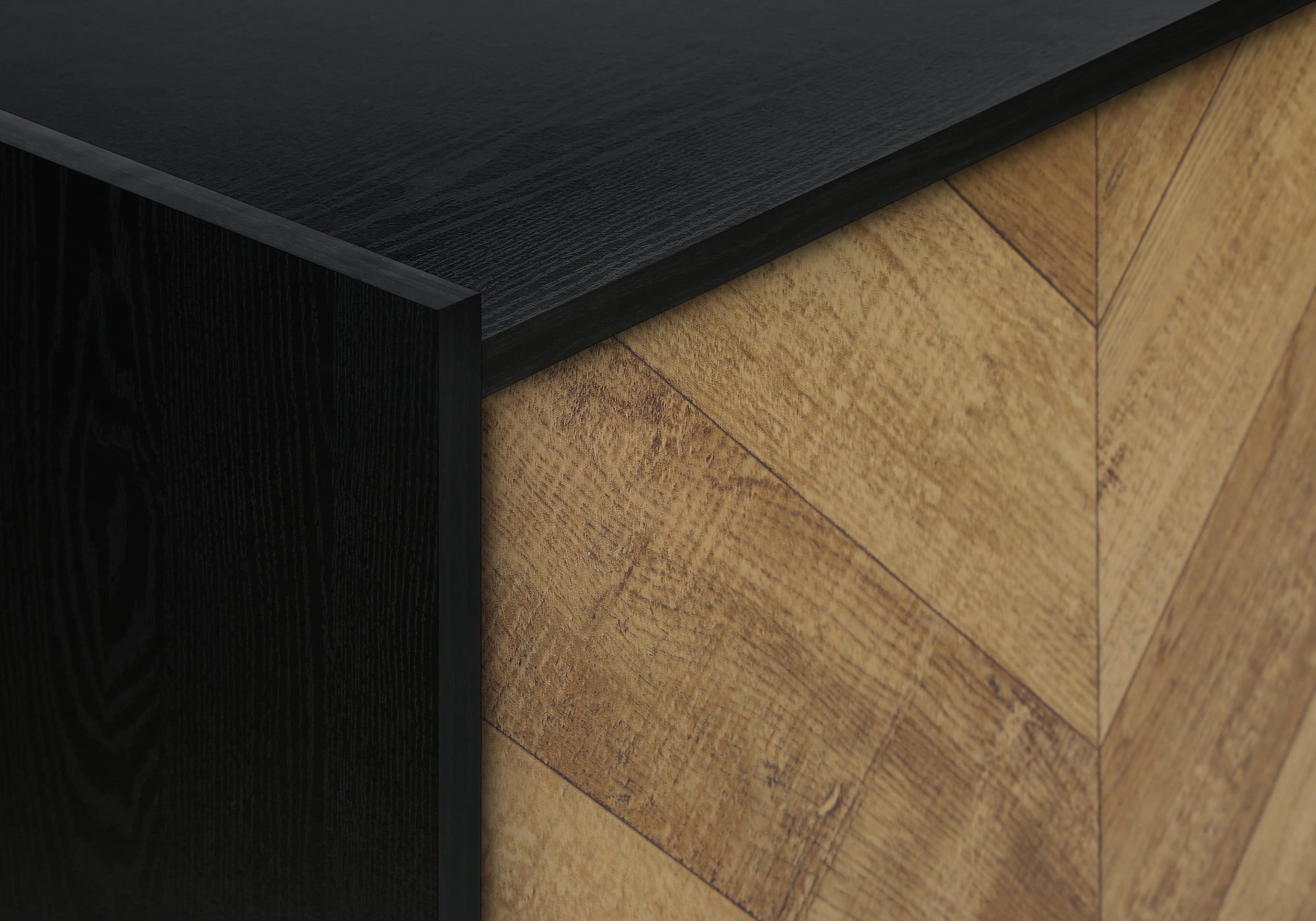 TV STAND - 72"L / BLACK / METAL WITH 2 WOOD-LOOK DOORS-Tv Stand-DECOROLALA