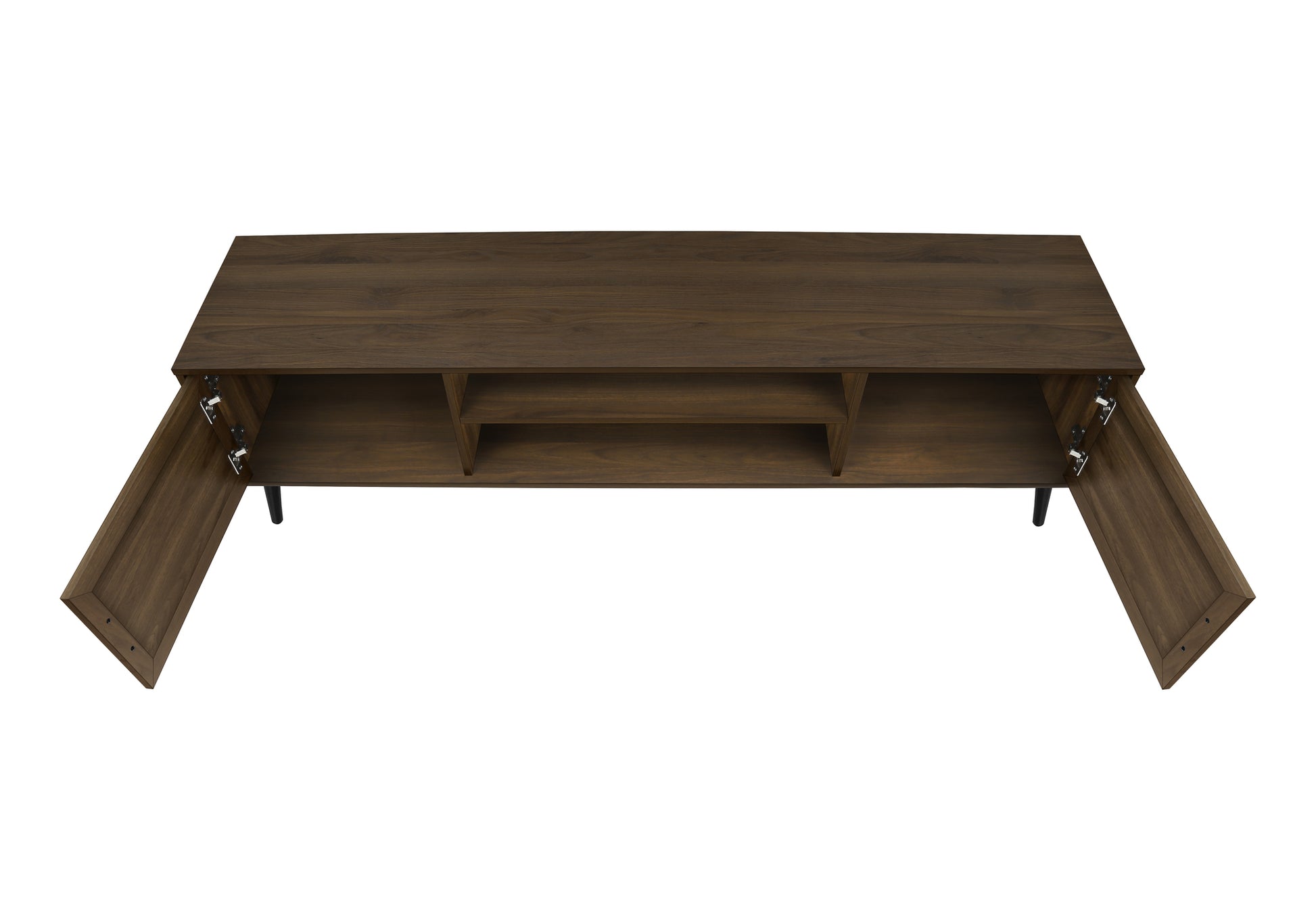 TV STAND - 72"L / BROWN WOOD-LOOK WITH 2 DOORS-Tv Stand-DECOROLALA