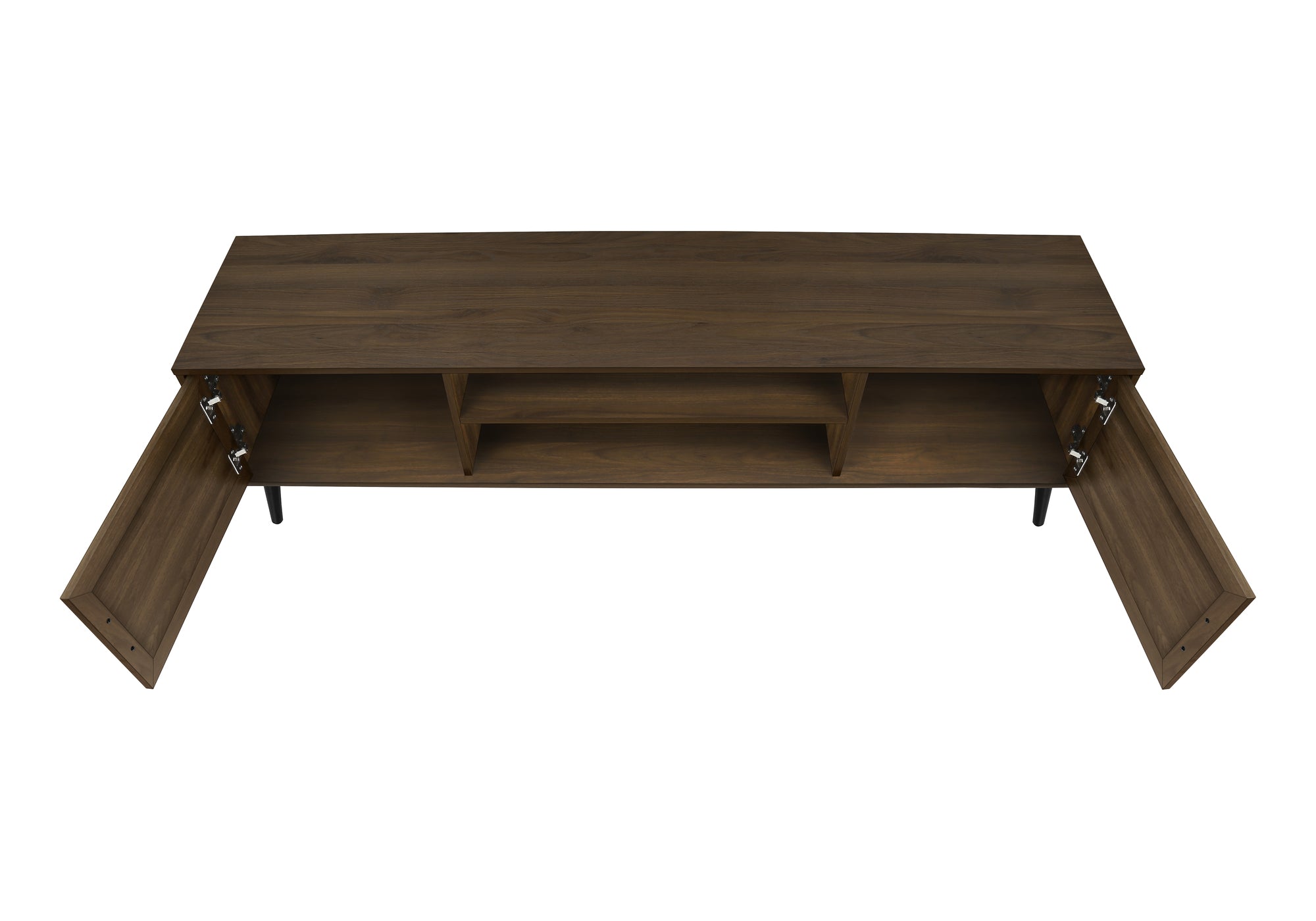 TV STAND - 72"L / BROWN WOOD-LOOK WITH 2 DOORS-Tv Stand-DECOROLALA