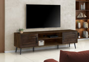 TV STAND - 72"L / BROWN WOOD-LOOK WITH 2 DOORS-Tv Stand-DECOROLALA