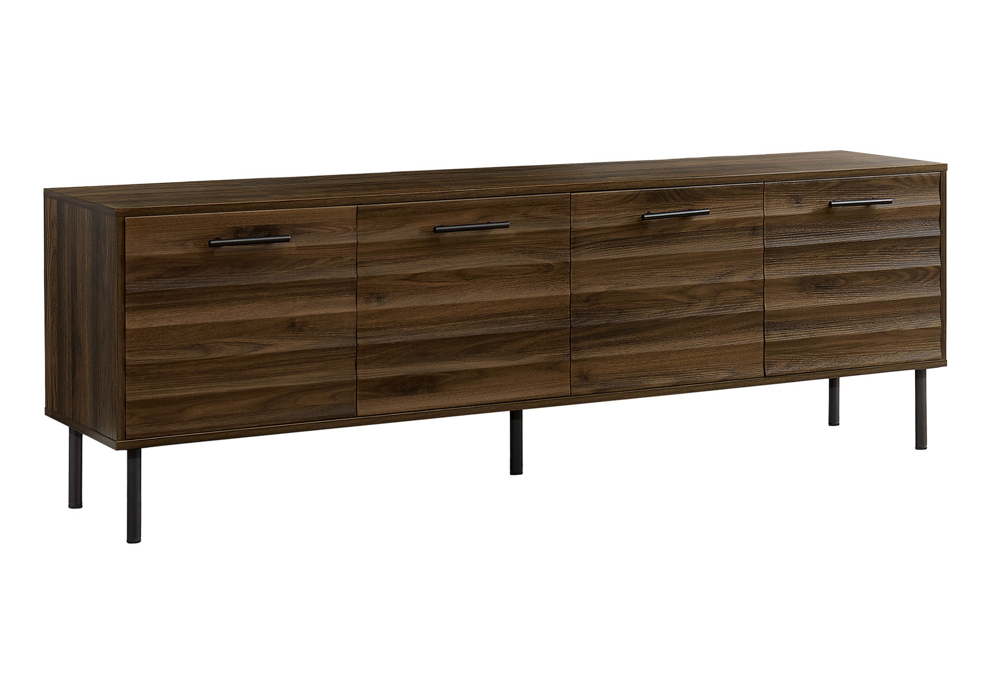TV STAND - 72"L / DARK BROWN WOOD-LOOK WITH 4 DOORS-Tv Stand-DECOROLALA