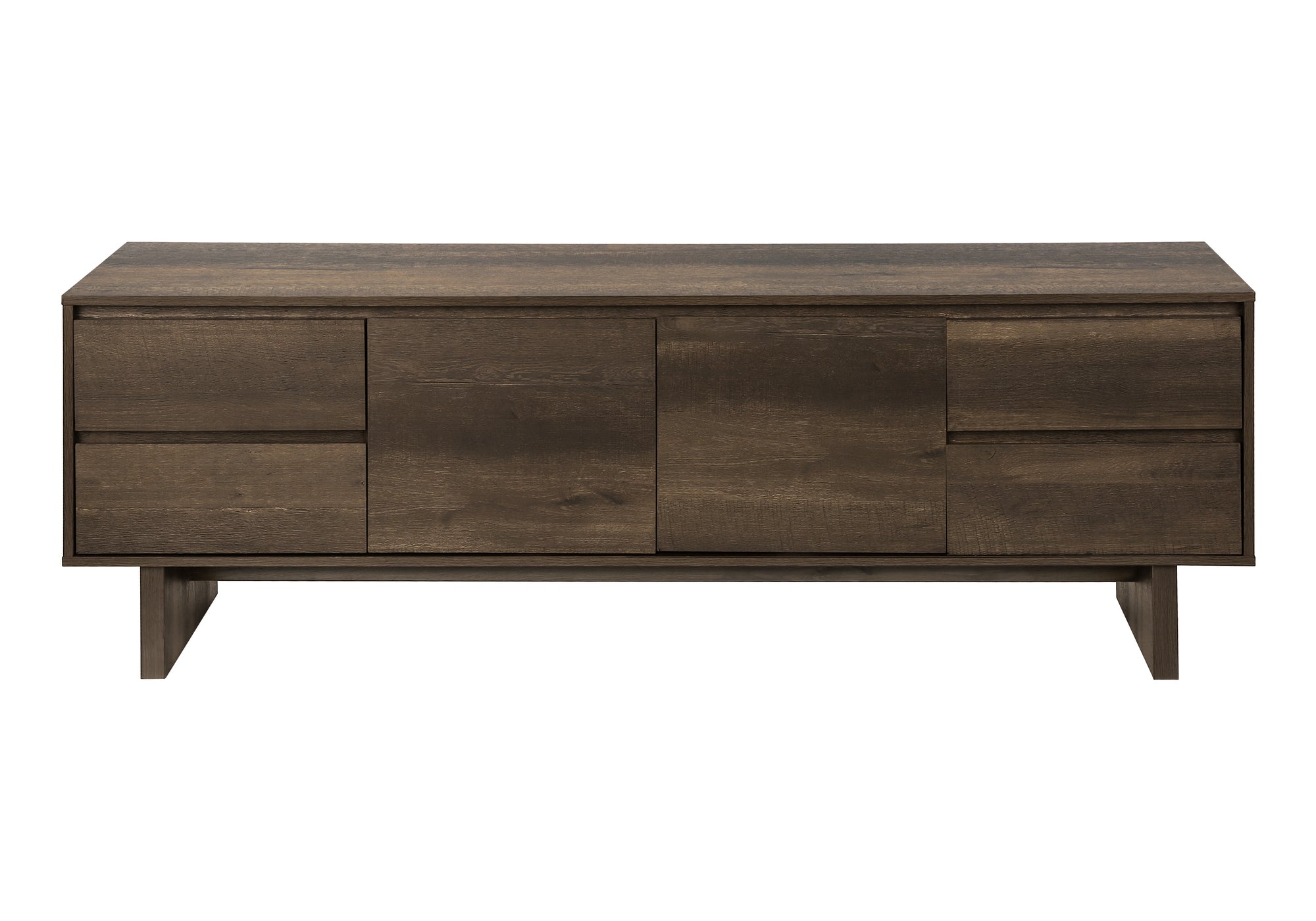 TV STAND - 72"L / DARK BROWN WOOD-LOOK WITH STORAGE-Tv Stand-DECOROLALA