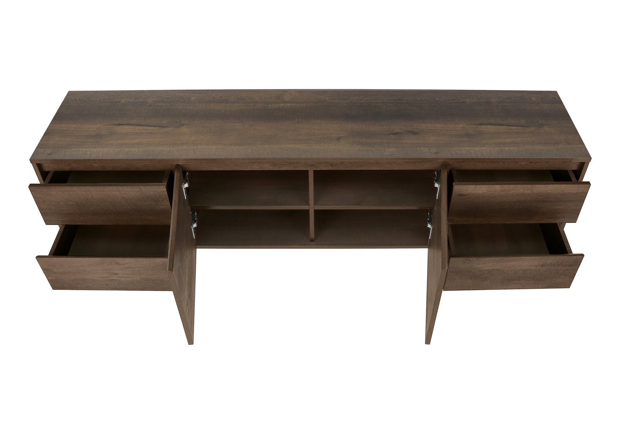 TV STAND - 72"L / DARK BROWN WOOD-LOOK WITH STORAGE-Tv Stand-DECOROLALA