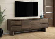 TV STAND - 72"L / DARK BROWN WOOD-LOOK WITH STORAGE-Tv Stand-DECOROLALA