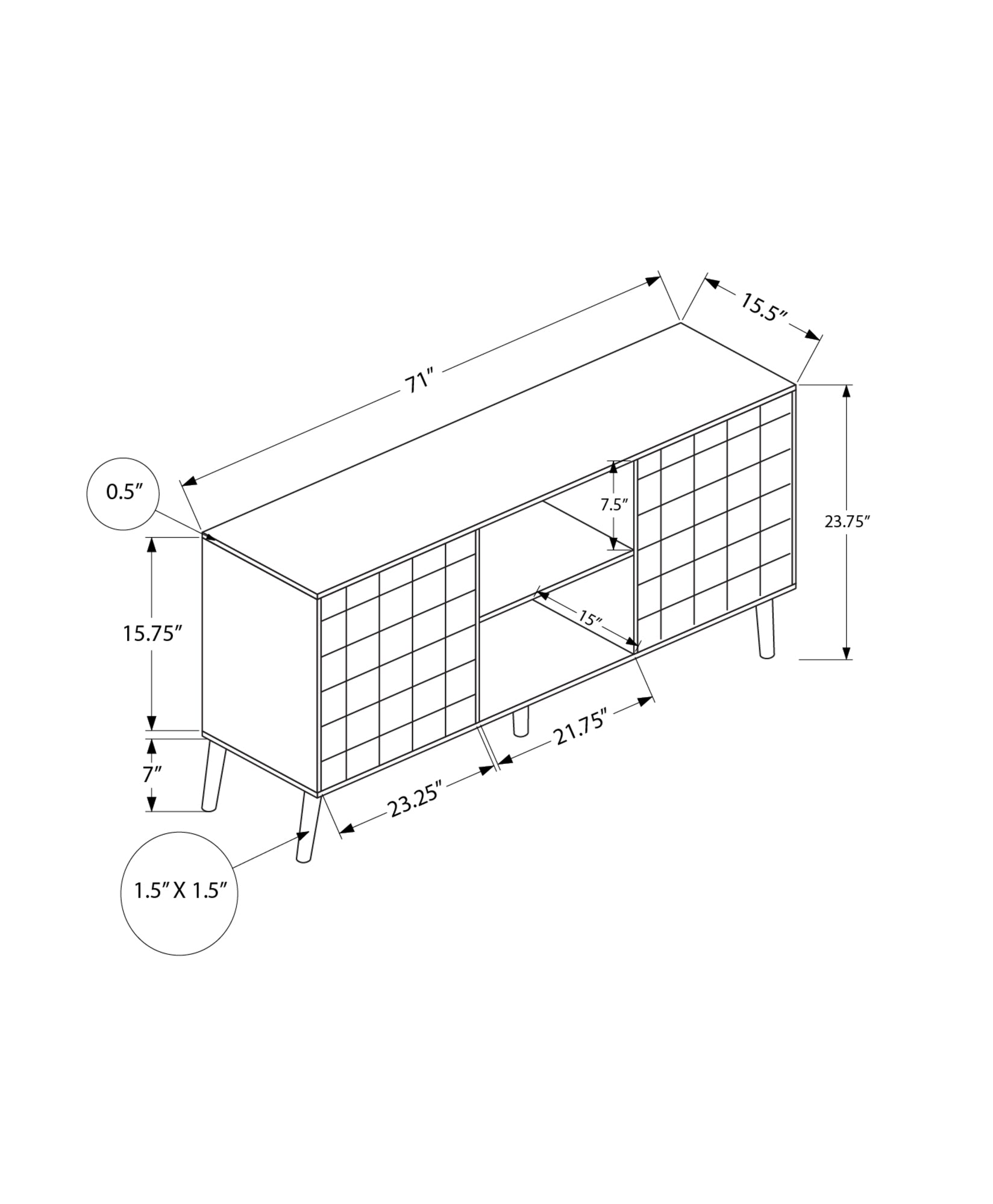 TV STAND - 72"L / DARK WALNUT WITH STORAGE-Tv Stand-DECOROLALA