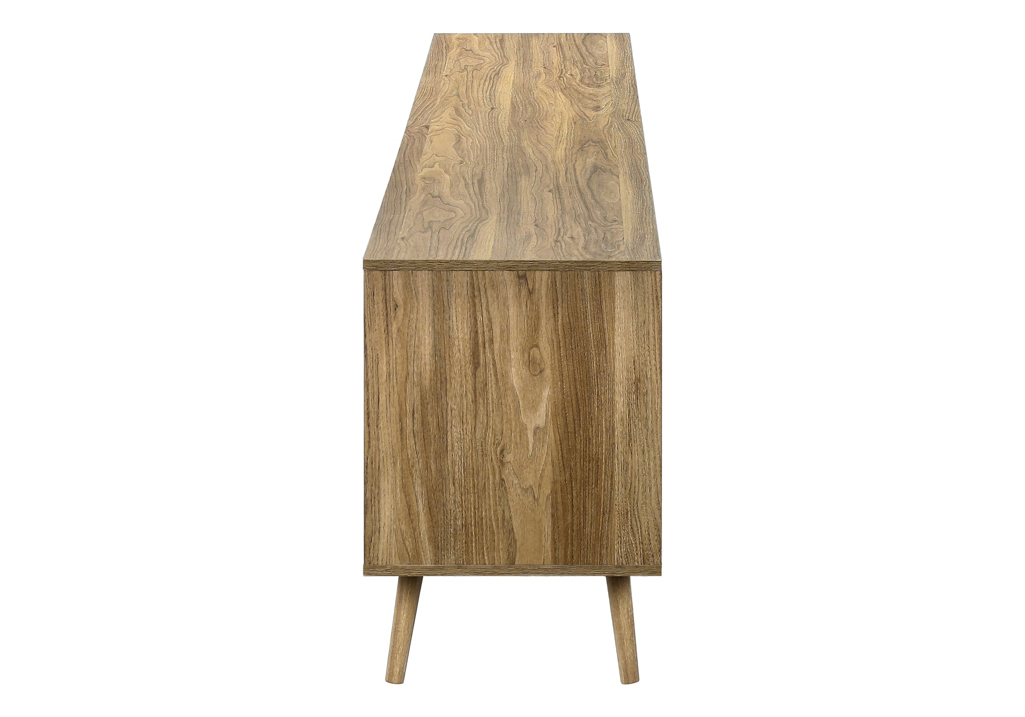 TV STAND - 72"L / LIGHT WALNUT / SEAGRASS WITH 3 DOORS-Tv Stand-DECOROLALA