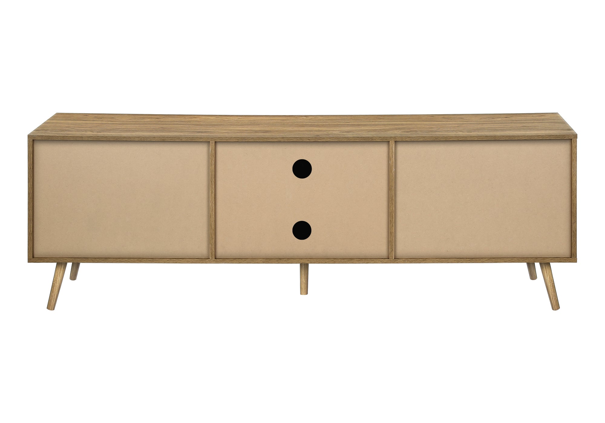 TV STAND - 72"L / LIGHT WALNUT / SEAGRASS WITH 3 DOORS-Tv Stand-DECOROLALA