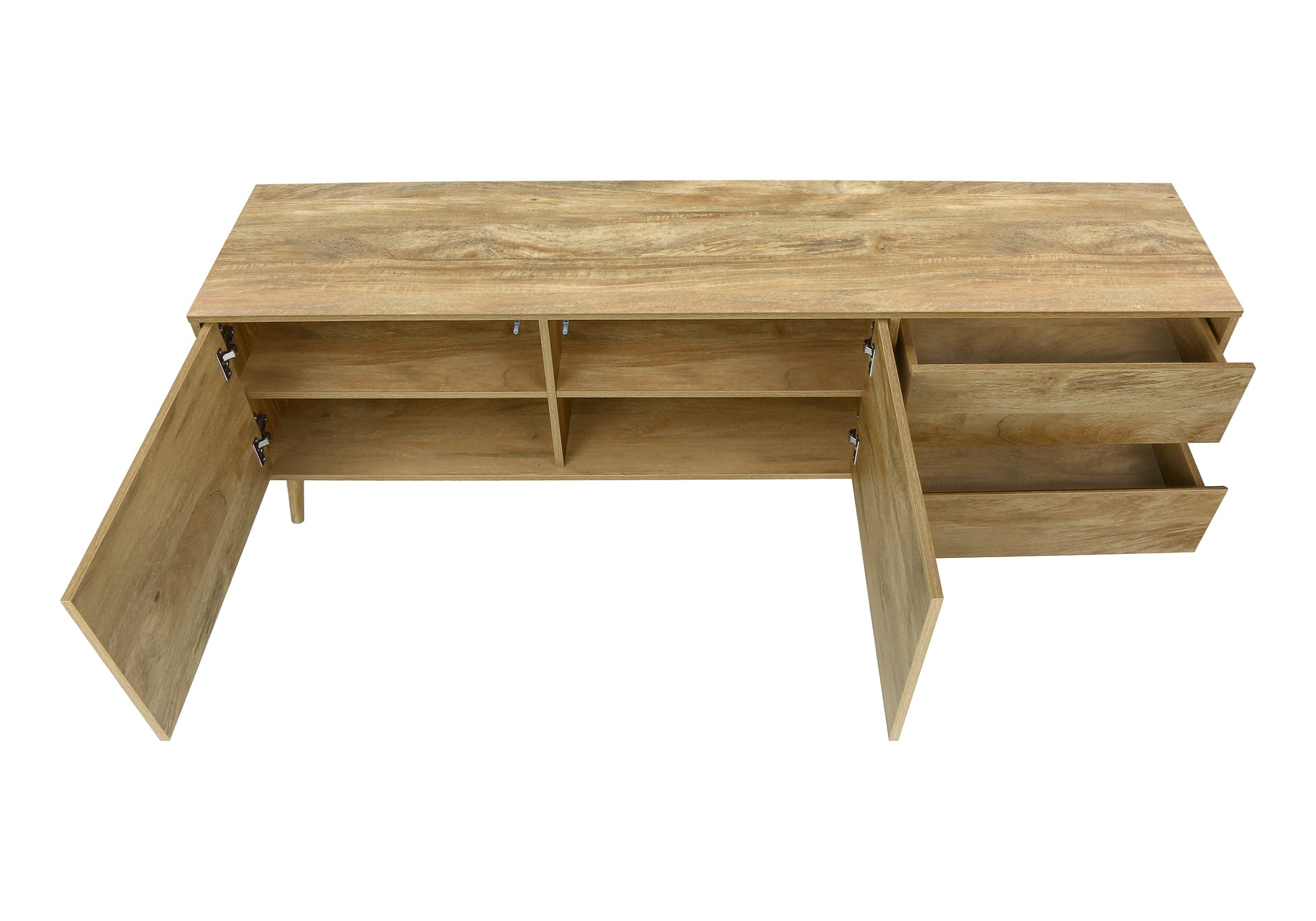 TV STAND - 72"L / WALNUT WITH STORAGE-Tv Stand-DECOROLALA
