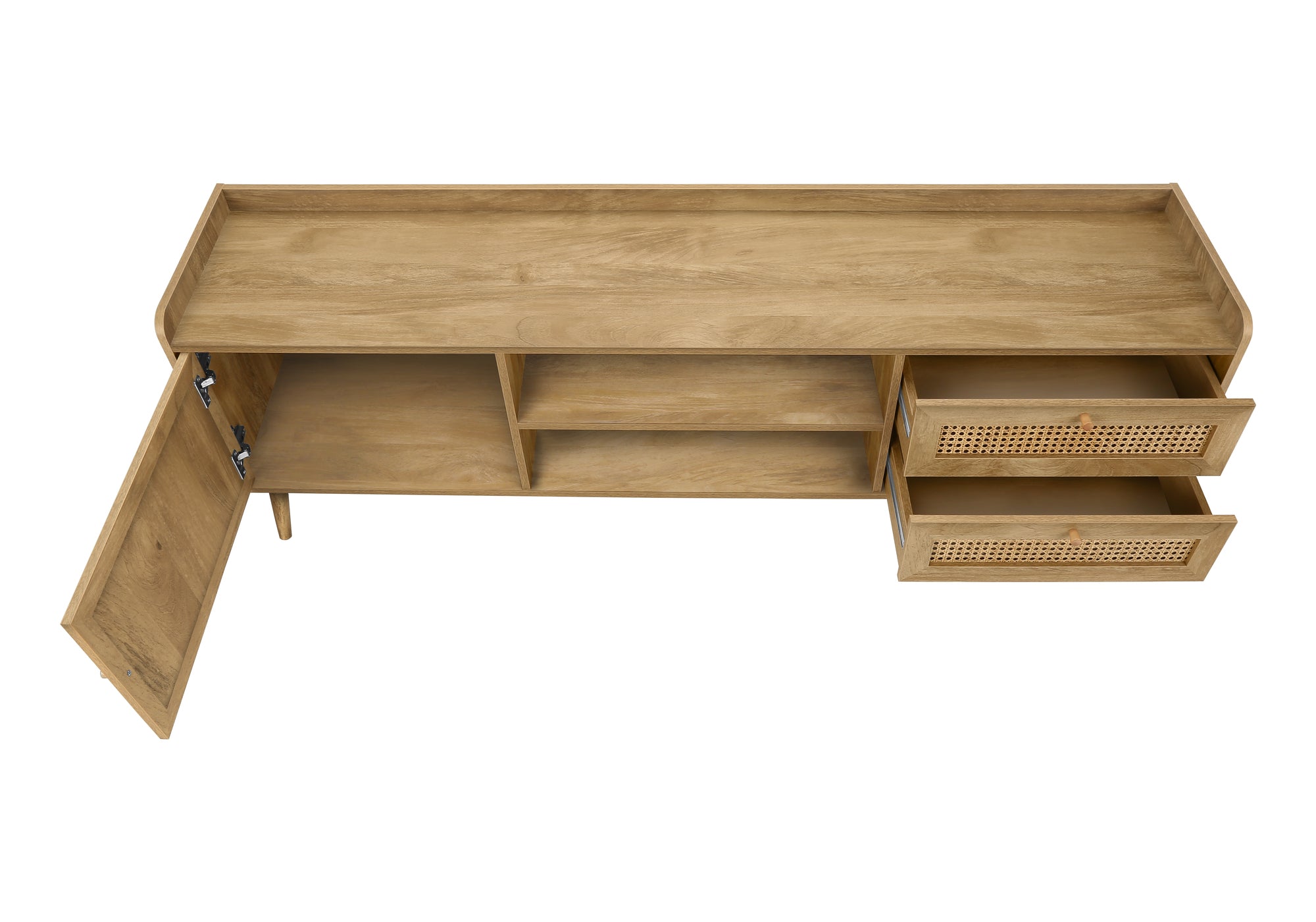 TV STAND - 72"L / WALNUT WITH STORAGE-Tv Stand-DECOROLALA