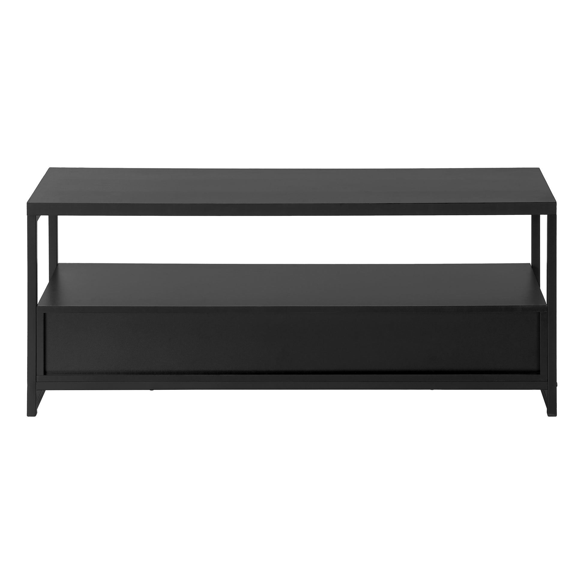 TV Stand 48" Black with 2 Drawers & Shelves-Tv Stand-DECOROLALA
