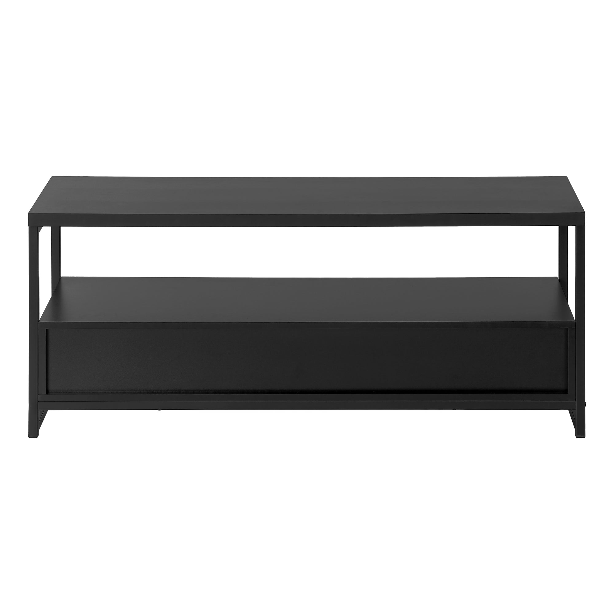 TV Stand 48" Black with 2 Drawers & Shelves-Tv Stand-DECOROLALA