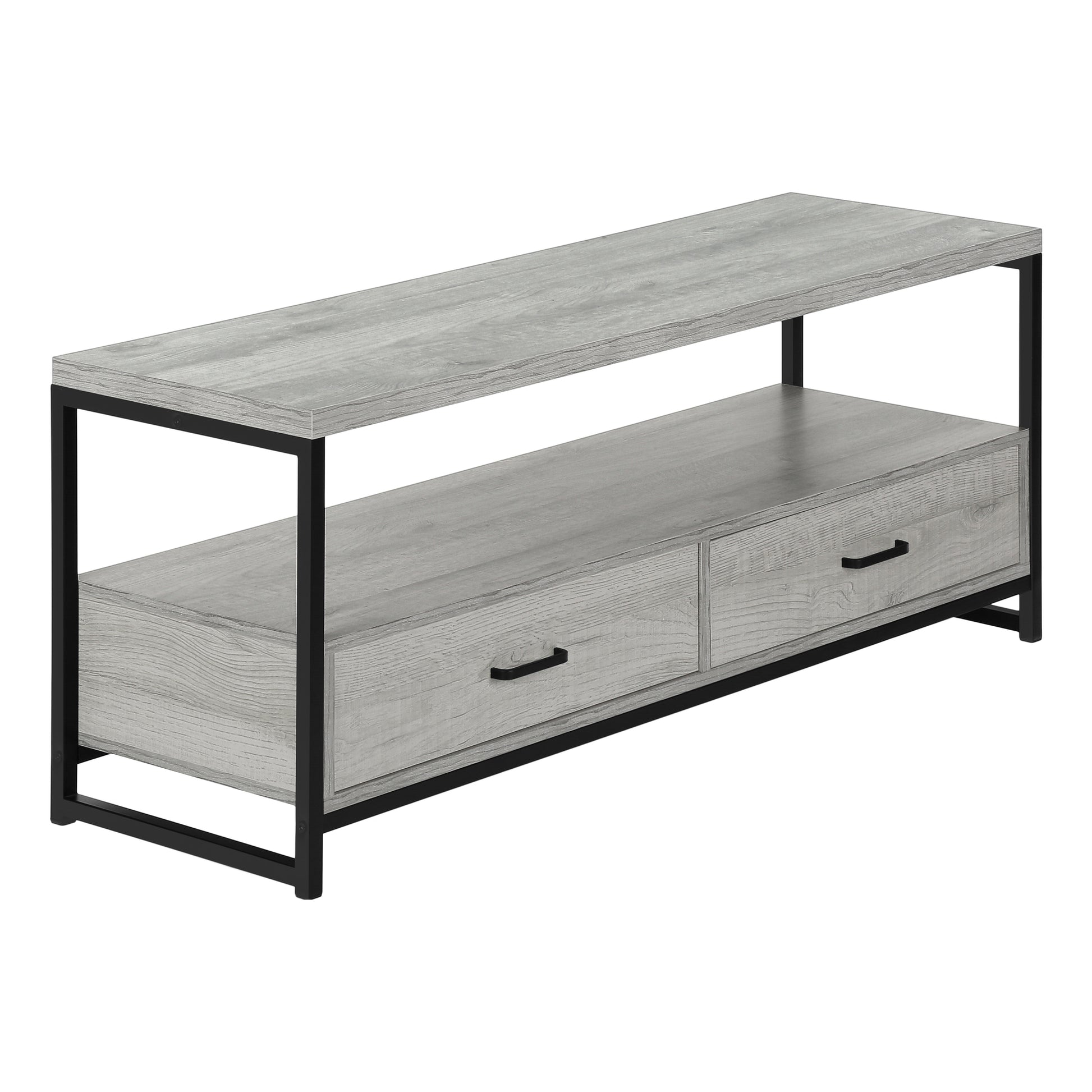 TV Stand 48" Black with 2 Drawers & Shelves-Tv Stand-DECOROLALA