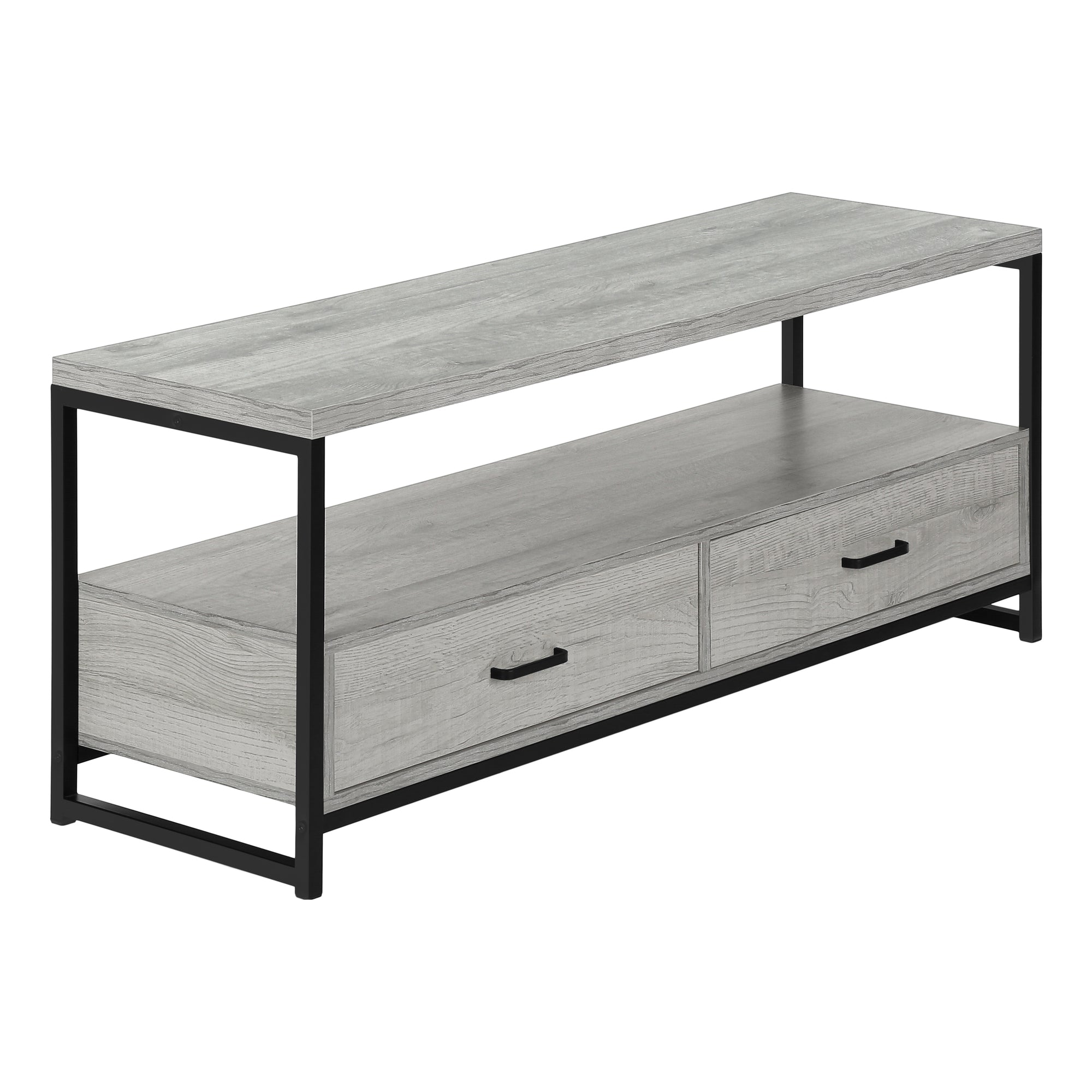 TV Stand 48" Black with 2 Drawers & Shelves-Tv Stand-DECOROLALA