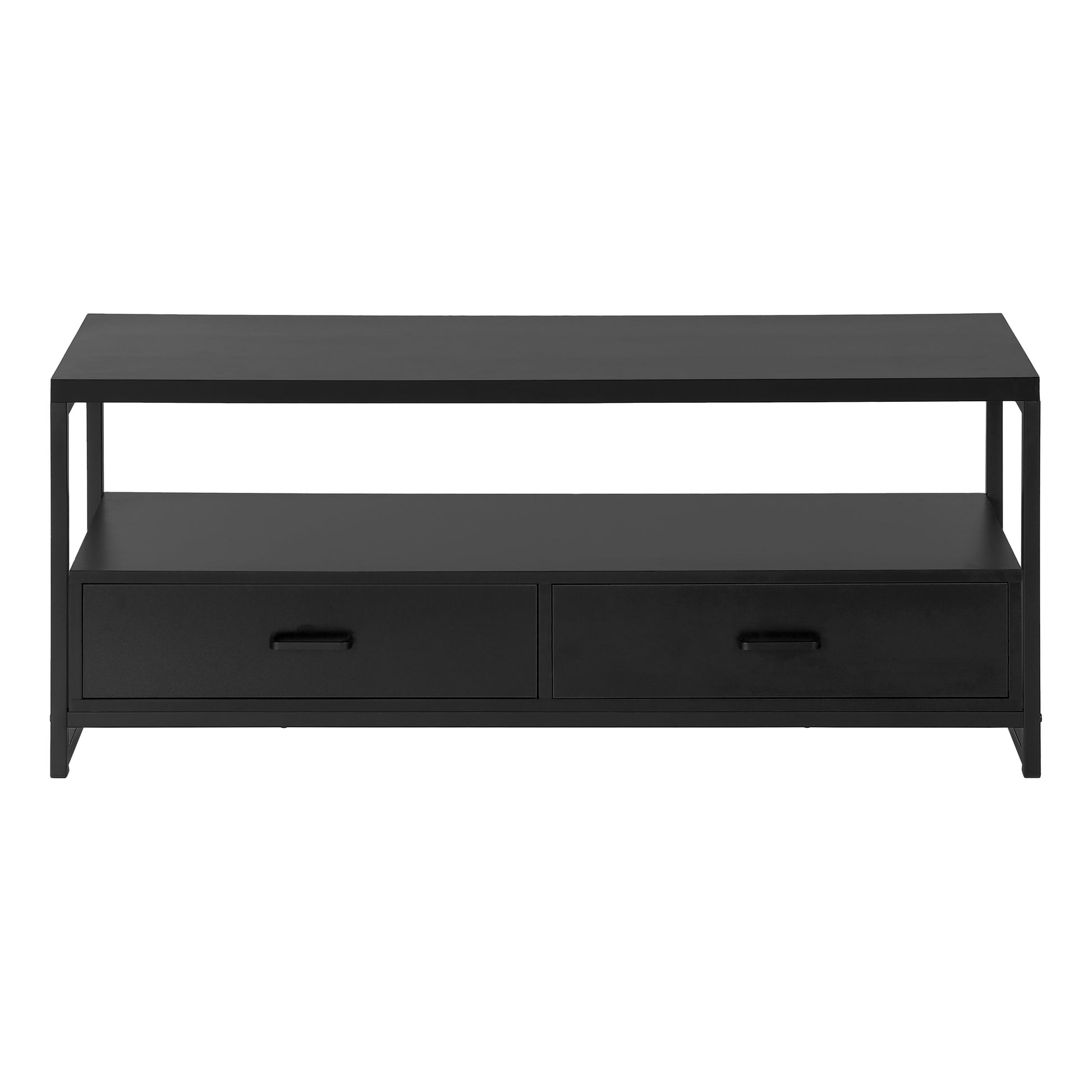 TV Stand 48" Black with 2 Drawers & Shelves-Tv Stand-DECOROLALA