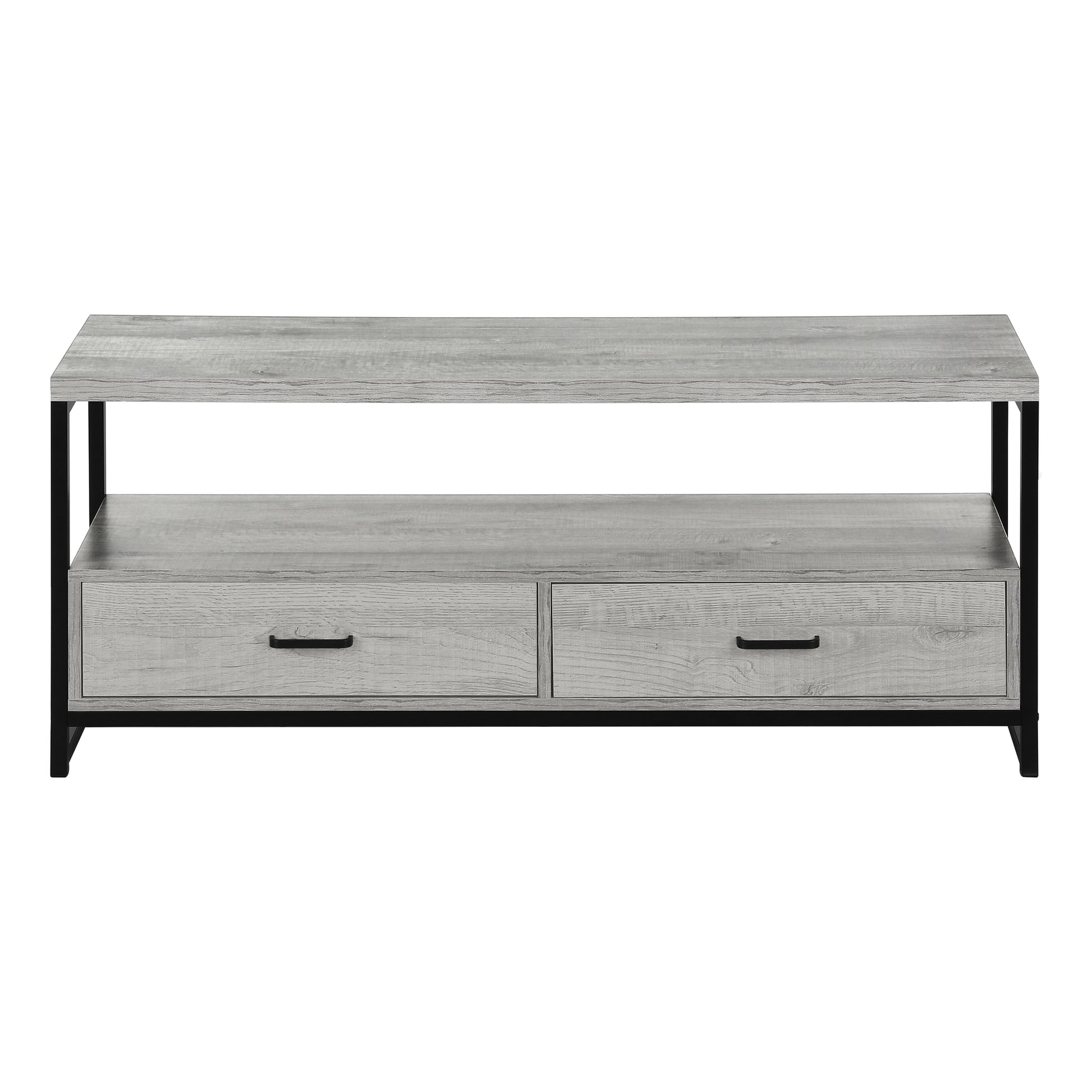 TV Stand 48" Black with 2 Drawers & Shelves-Tv Stand-DECOROLALA