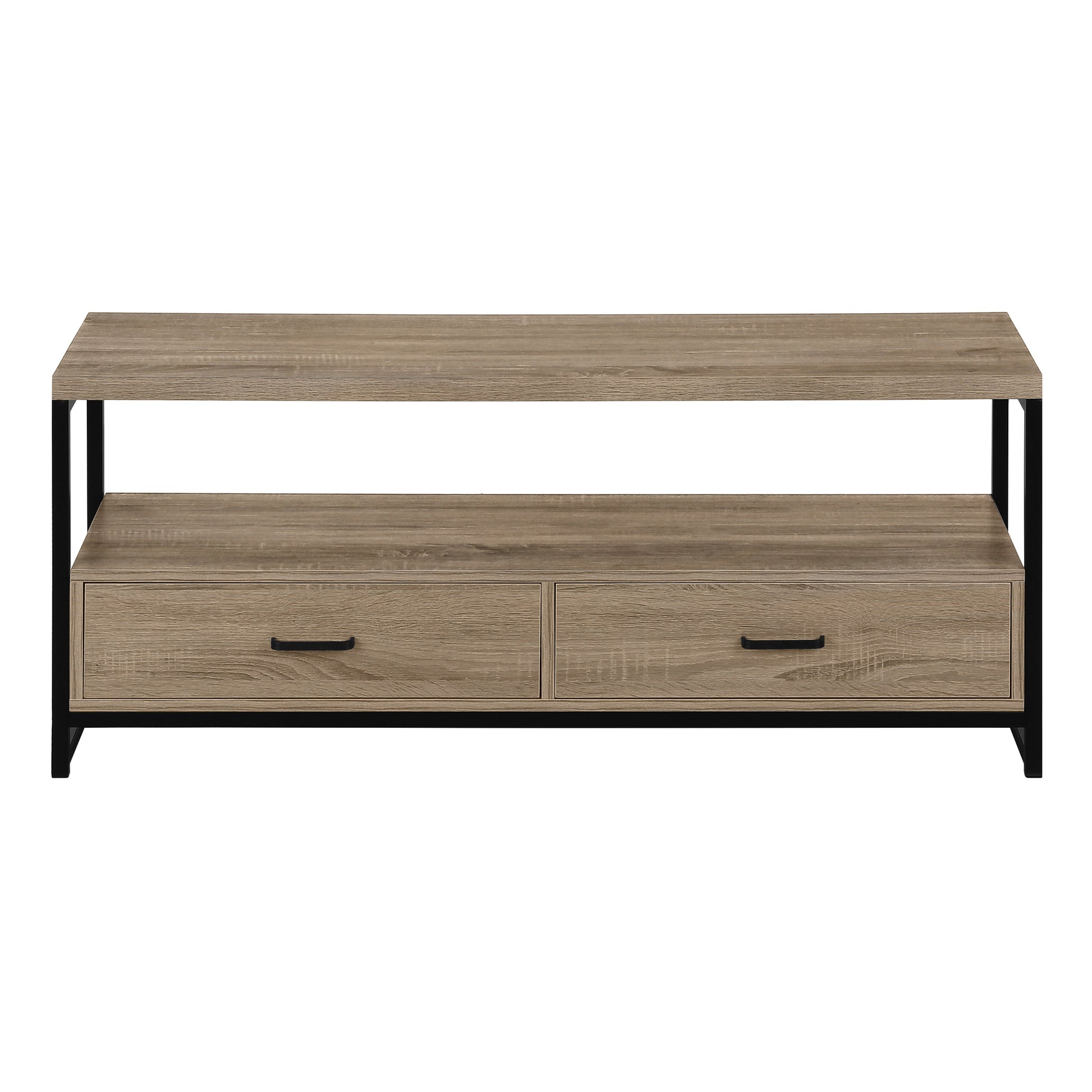 TV Stand 48" Black with 2 Drawers & Shelves-Tv Stand-DECOROLALA