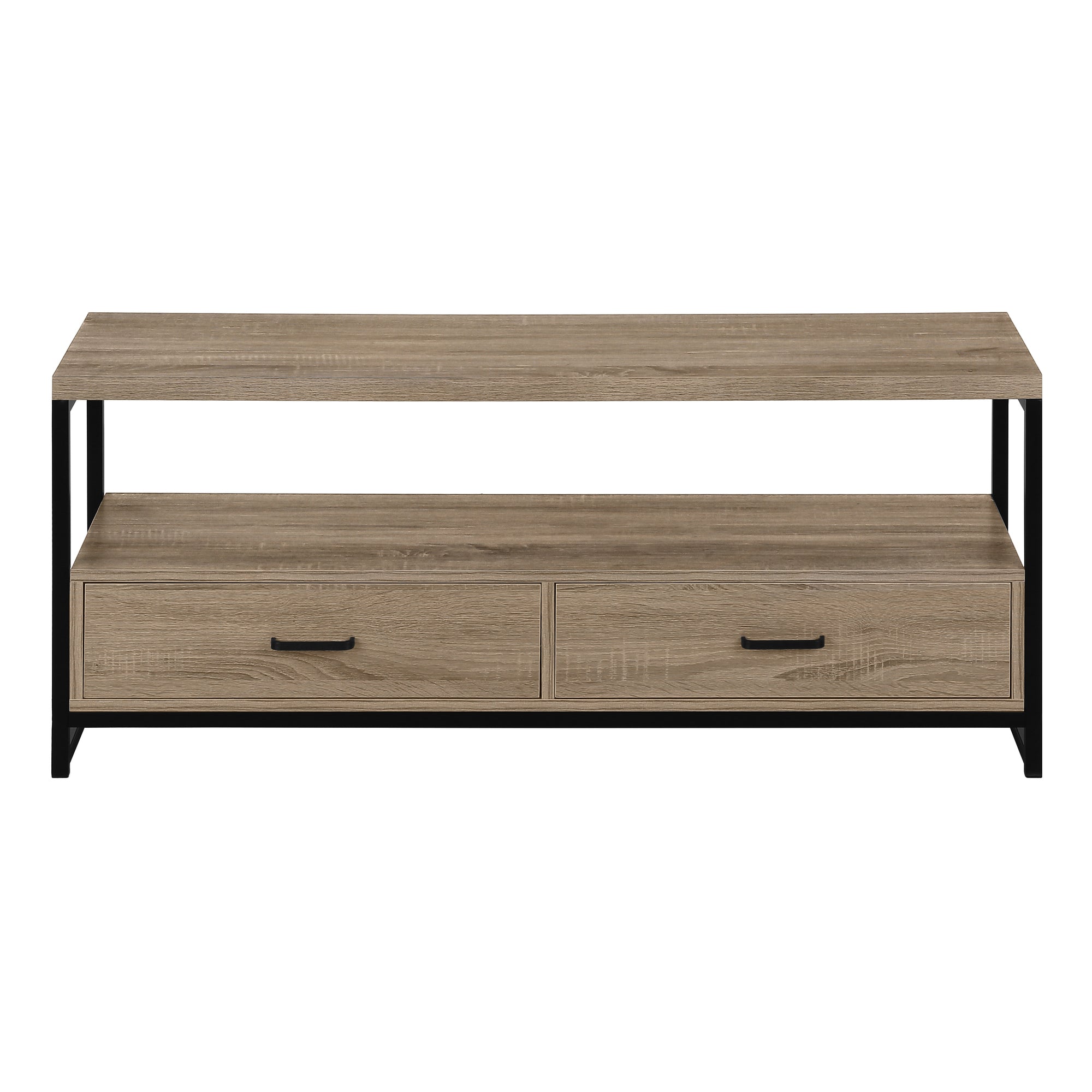 TV Stand 48" Black with 2 Drawers & Shelves-Tv Stand-DECOROLALA