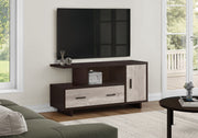 TV Stand 48" Espresso & Taupe Reclaimed Wood-Look-Tv Stand-DECOROLALA