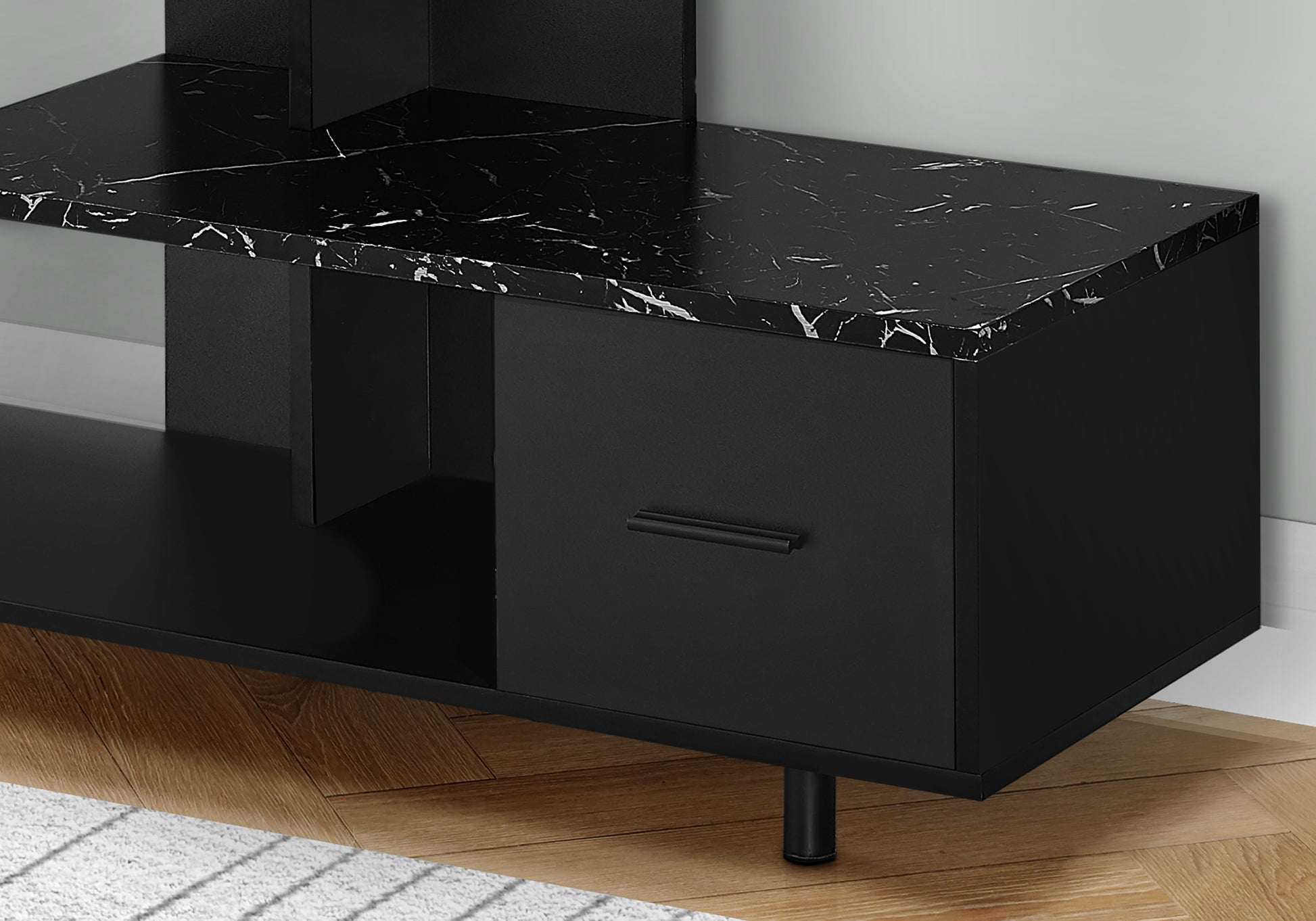 TV Stand 48" White Marble Top 1 Drawer-Tv Stand-DECOROLALA