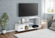 TV Stand 48" White Marble Top 1 Drawer-Tv Stand-DECOROLALA