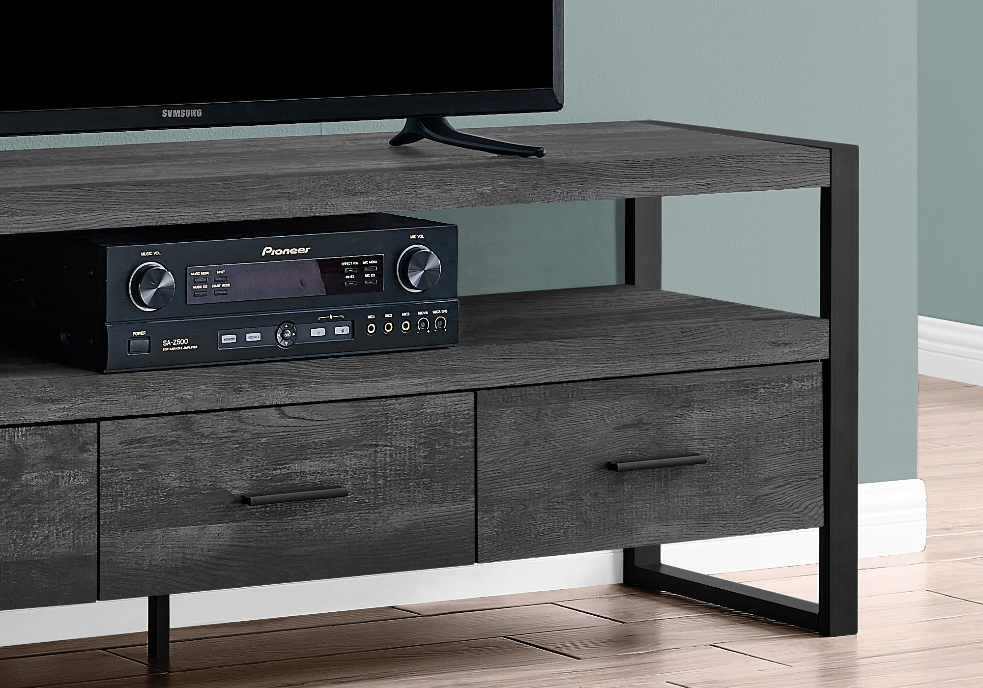 TV Stand 60" Brown Reclaimed Wood with 3 Drawers-Tv Stand-DECOROLALA