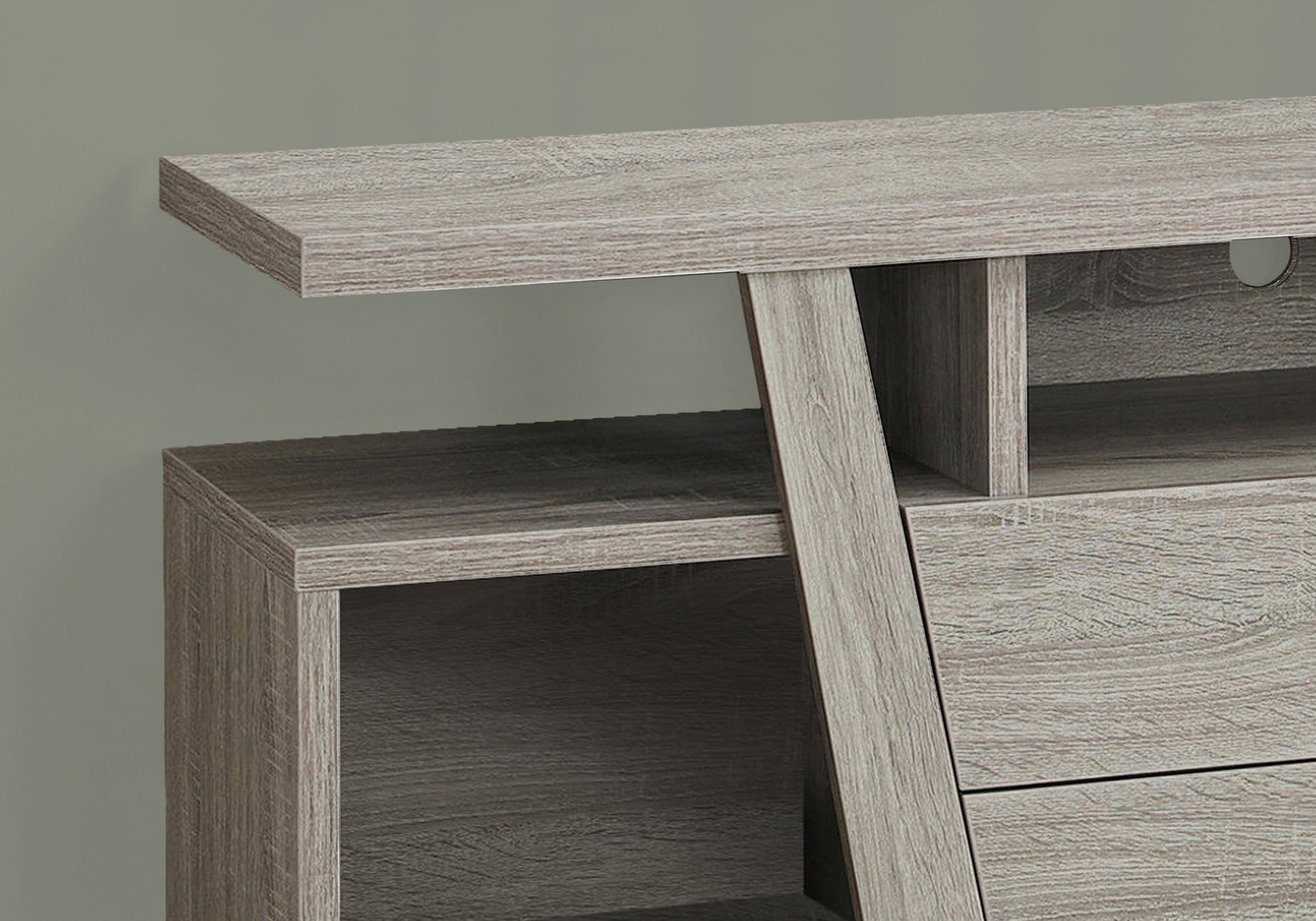 TV Stand 60" Dark Taupe w/ 2 Drawers-Tv Stand-DECOROLALA